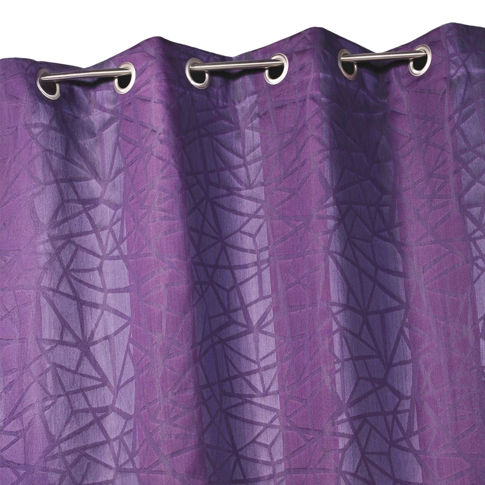 Rideau jacquard à imprimés et rayures verticales — vue 6