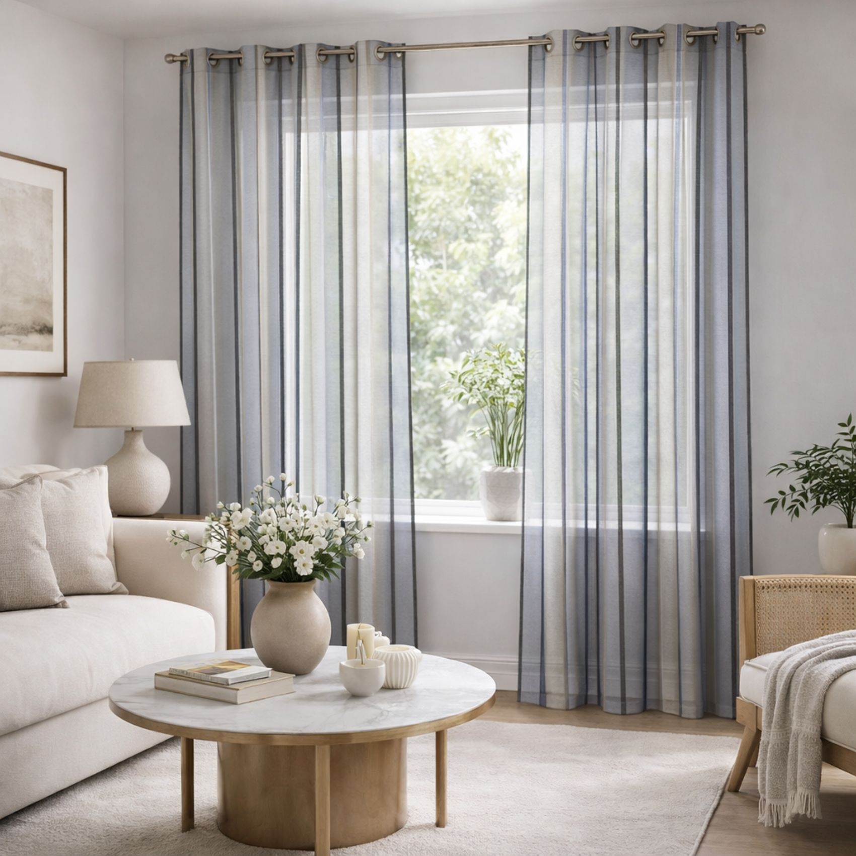 Voilage coloré rayures ton sur ton