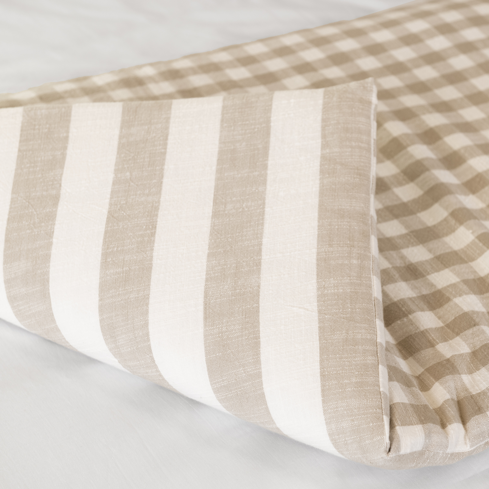 Édredon réversible coton flammé motifs rayures et vichy LOURMARIN — vue 6