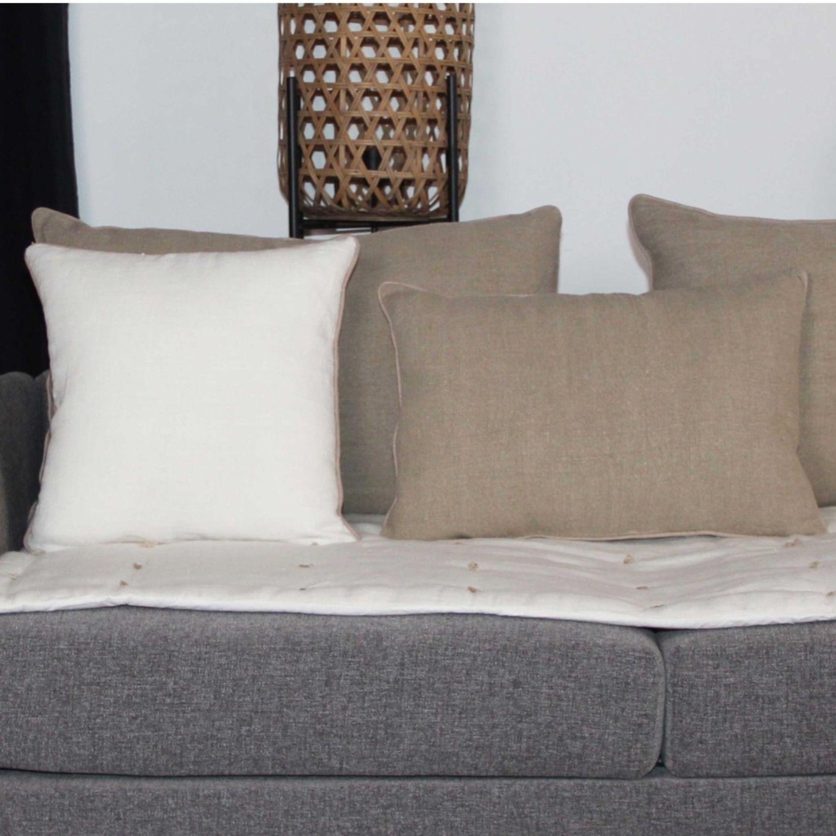 Coussin lin et coton bourdon — vue 3
