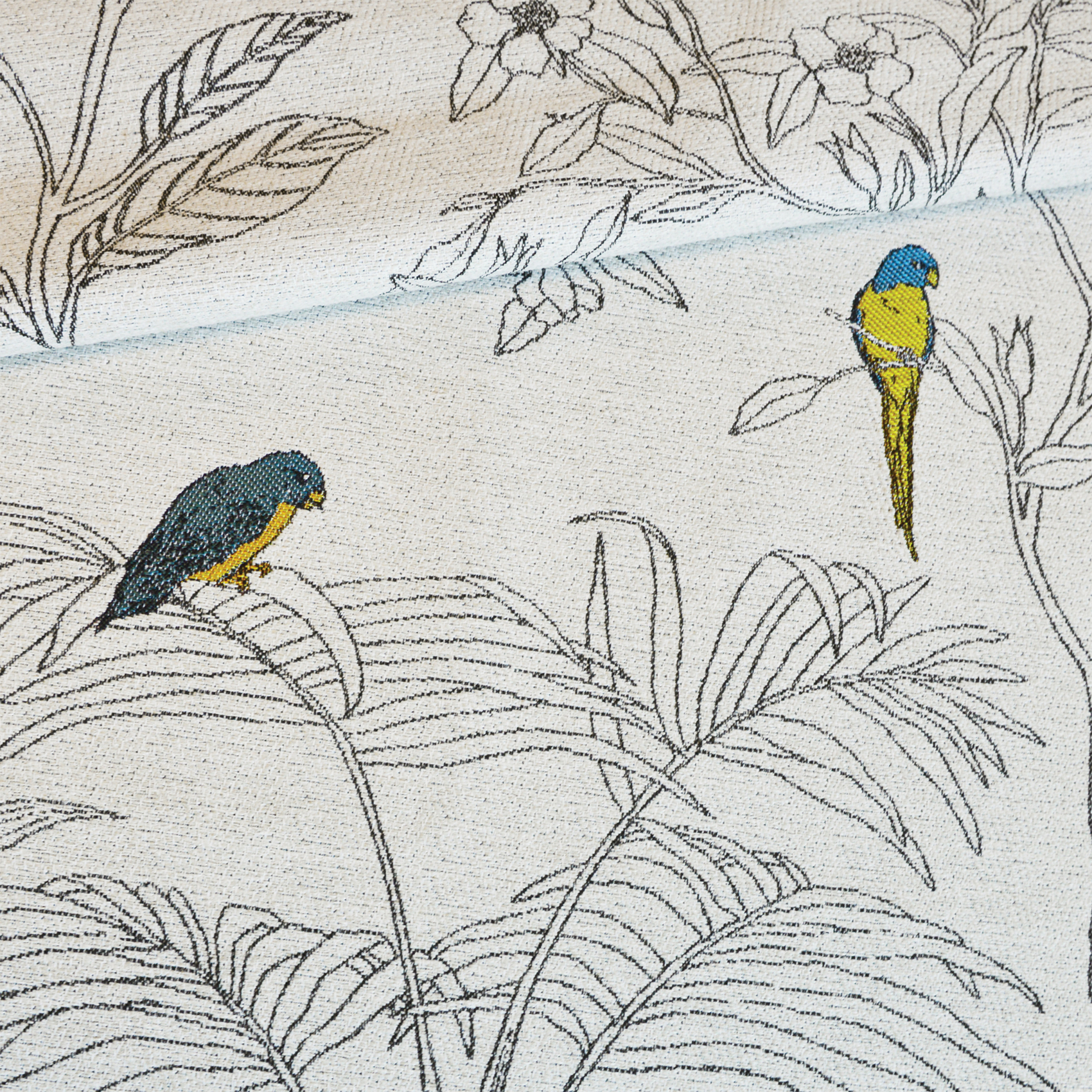 Rideaux Jacquard imprimé floral et perroquets — vue 5