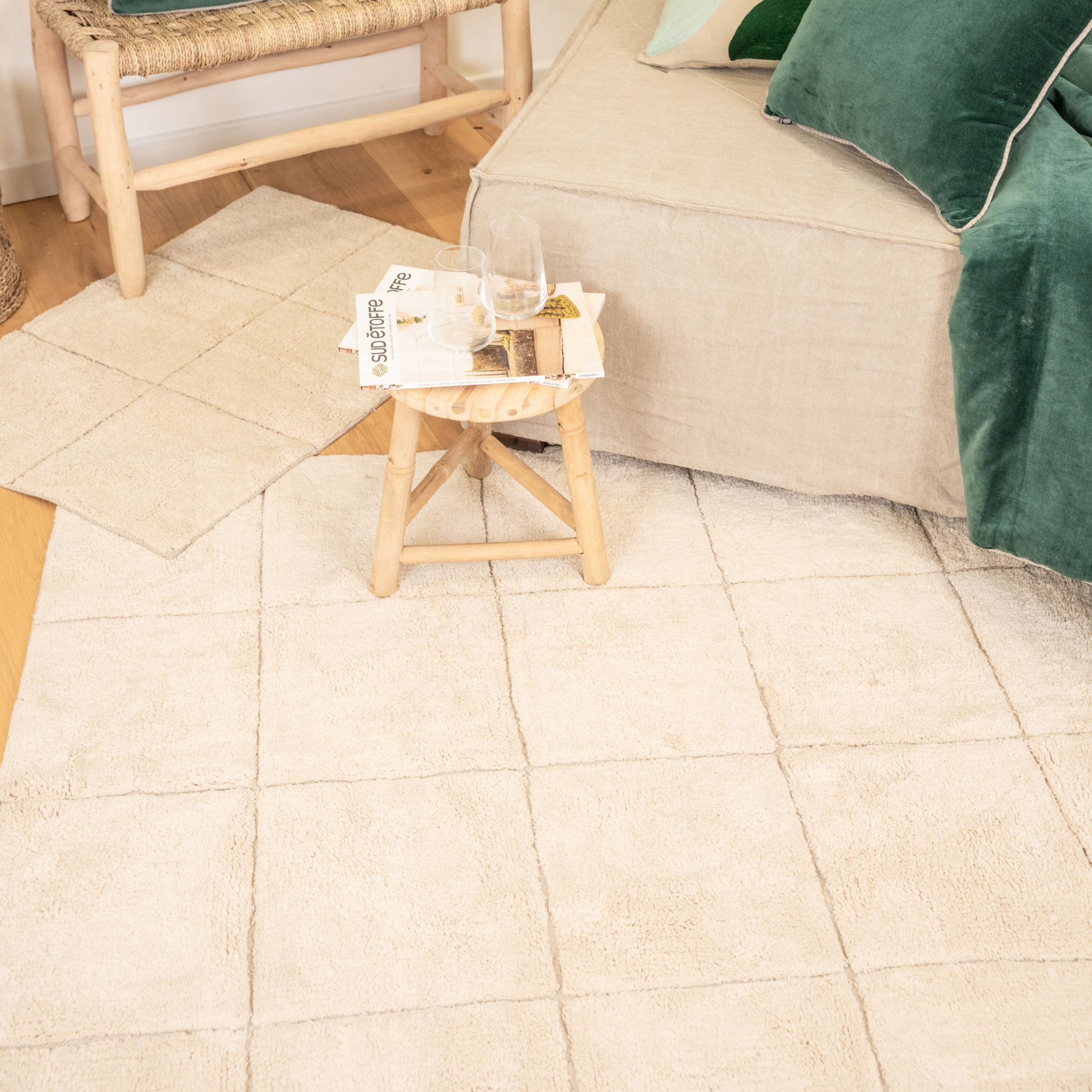 Tapis en coton à motifs carreaux — vue 3