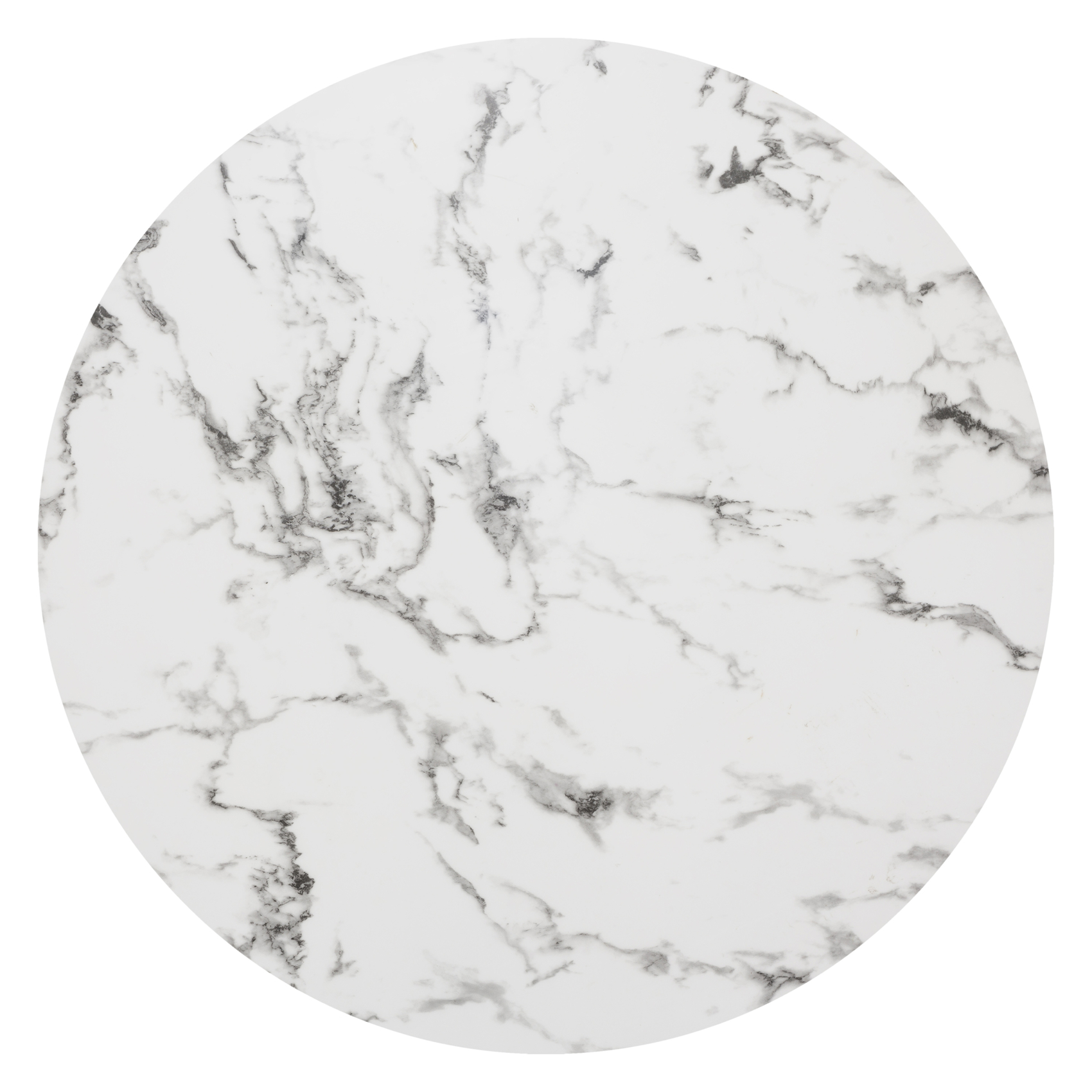 Table à manger ronde en verre trempé aspect marbre — vue 4