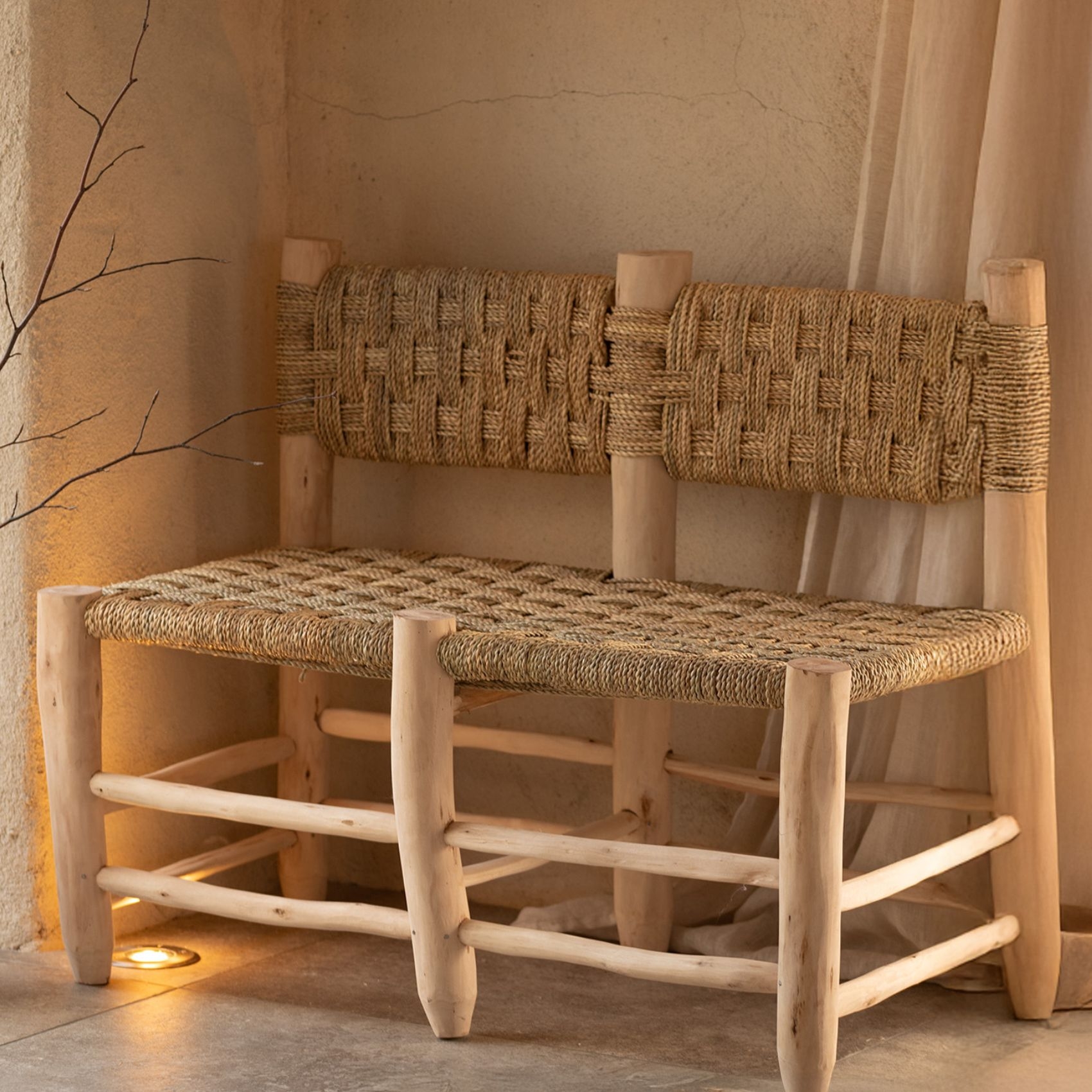 Double banquette Marocaine tressage damier — vue 3