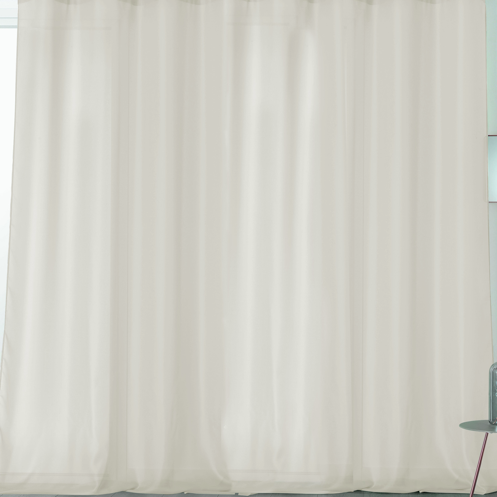 Voilage uni et transparent à galon fronceur — vue 3