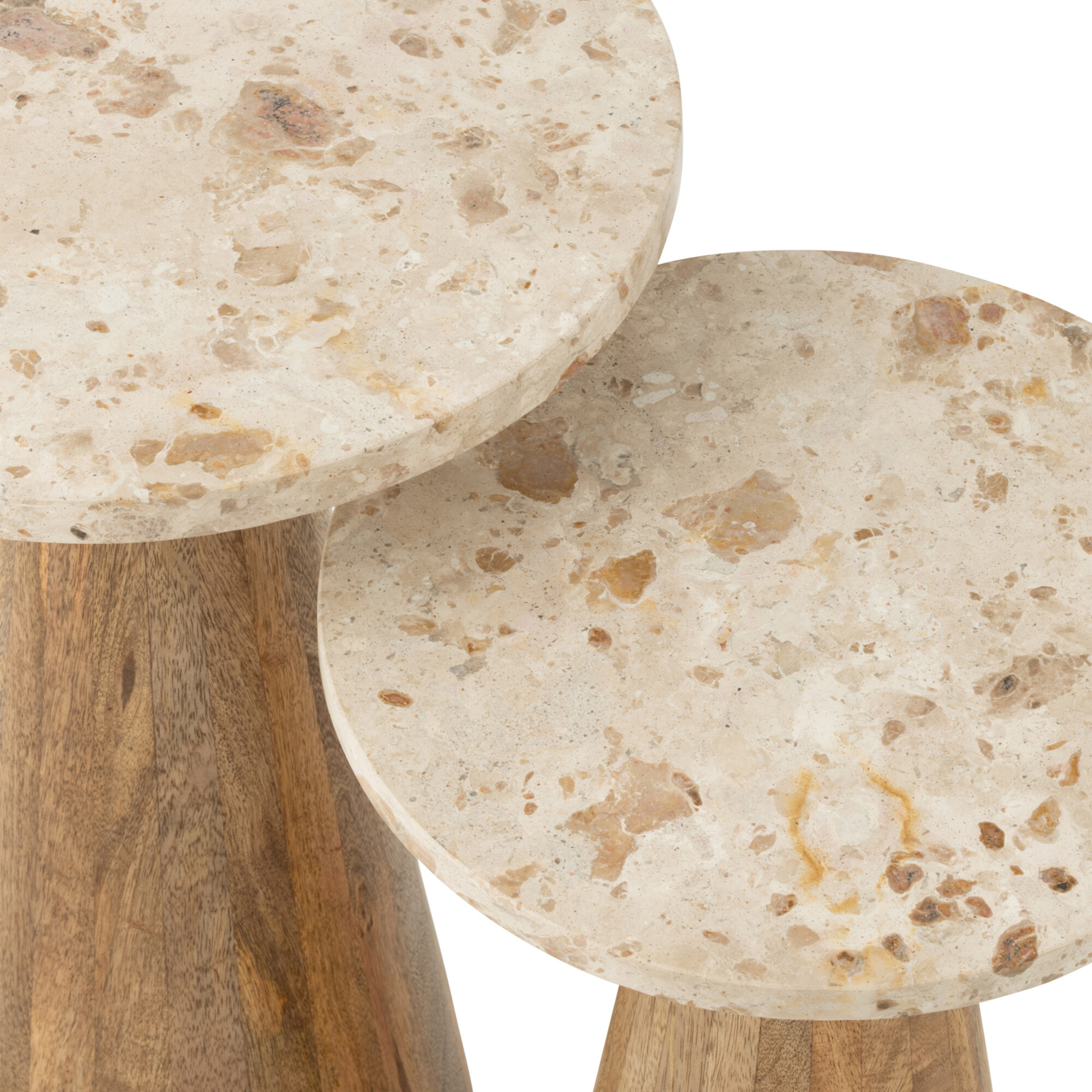 Lot de 2 tables d’appoint en bois effet marbre — vue 3