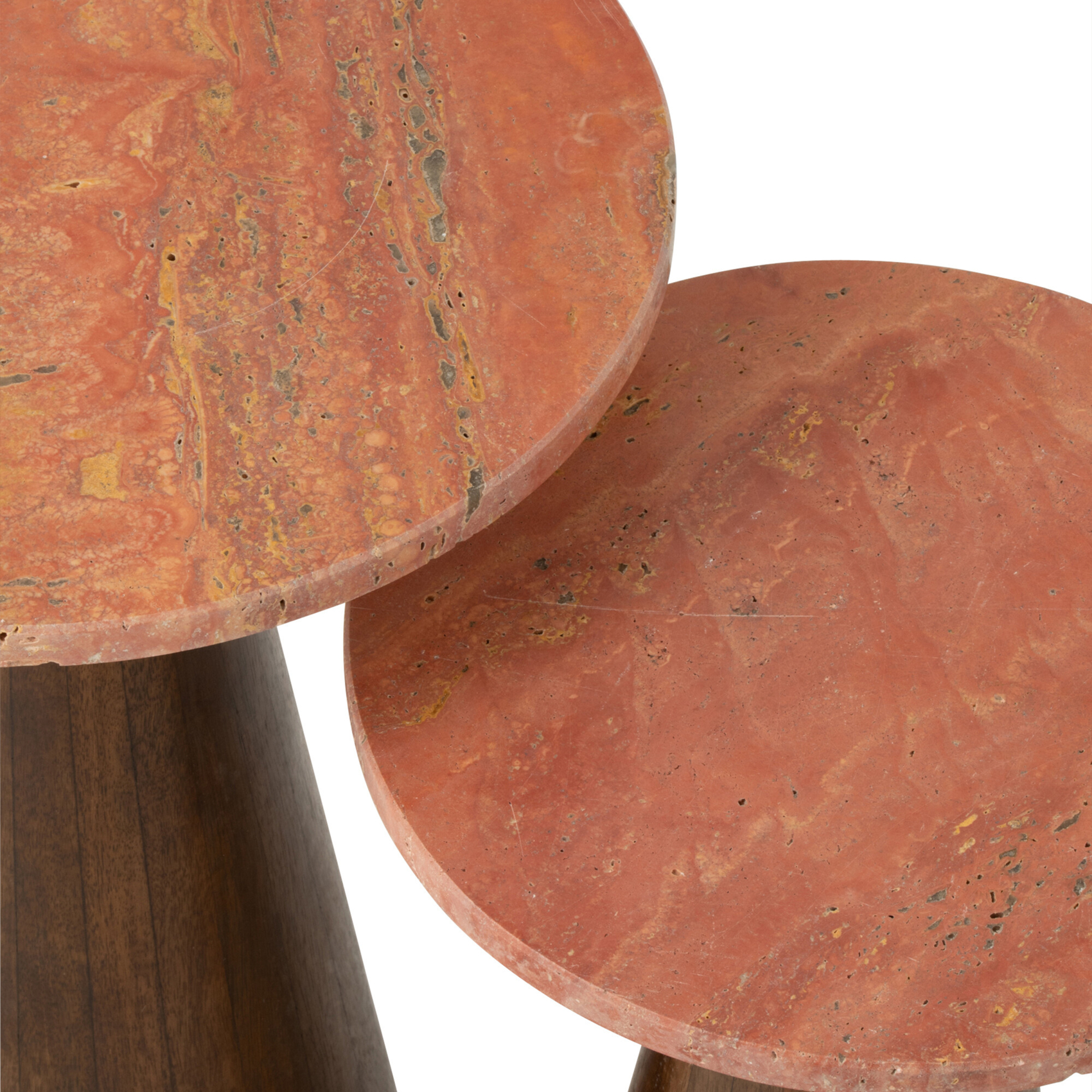 Lot de 2 tables d’appoint en bois effet marbre — vue 6