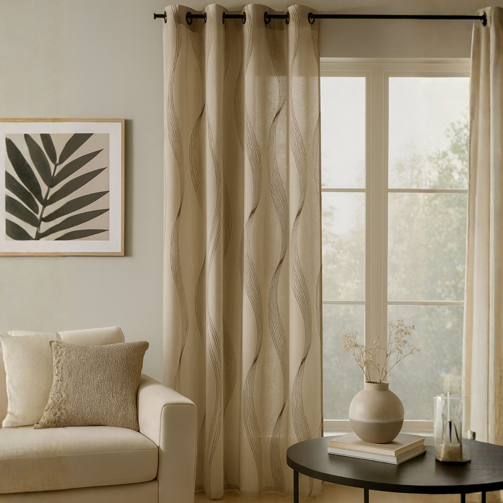 Voilage rayures ondulées métalisées — vue 4