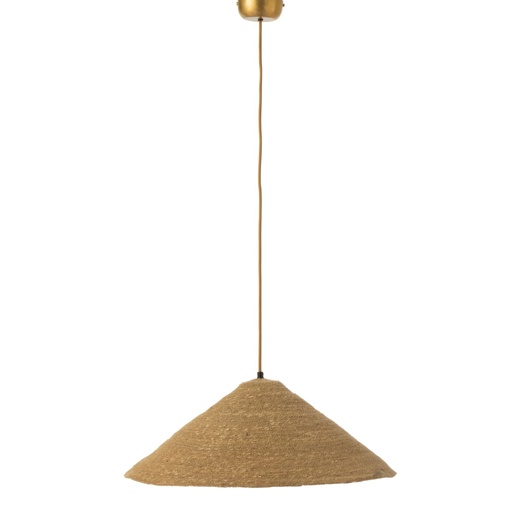 Suspension luminaire chapeau jonc naturel