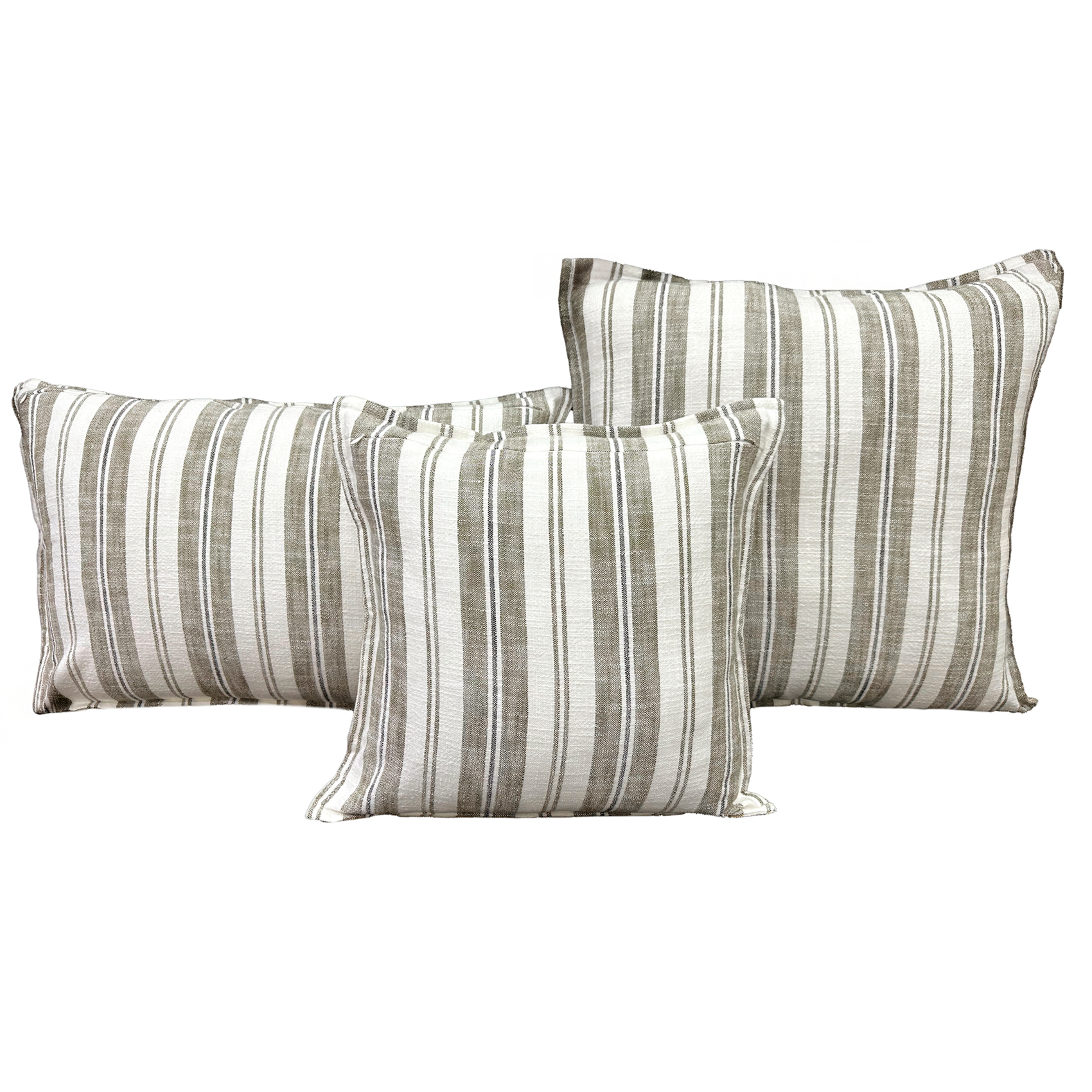 Housse de coussin 100% coton rayures tapissier deux faces LOURMARIN — vue 6