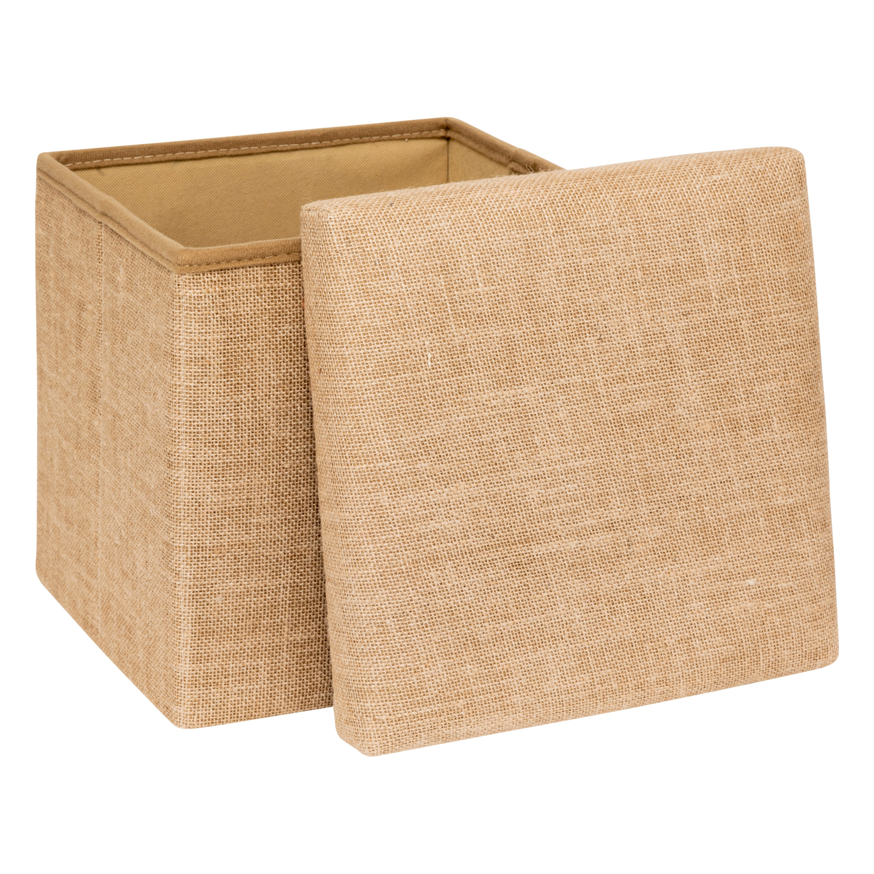 Pouf de rangement pliant toile de jute — vue 4