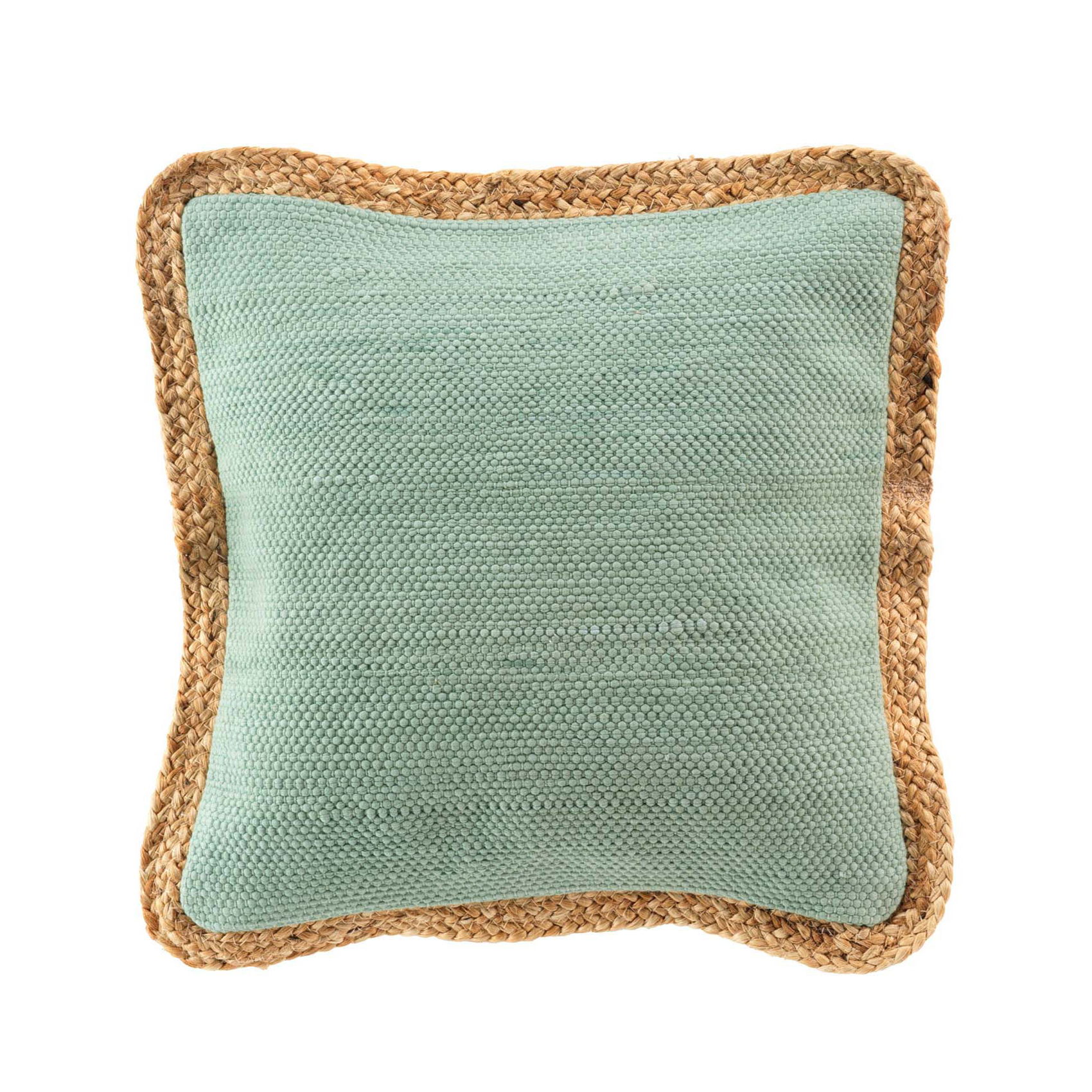 Coussin bifaces avec contour en jute
