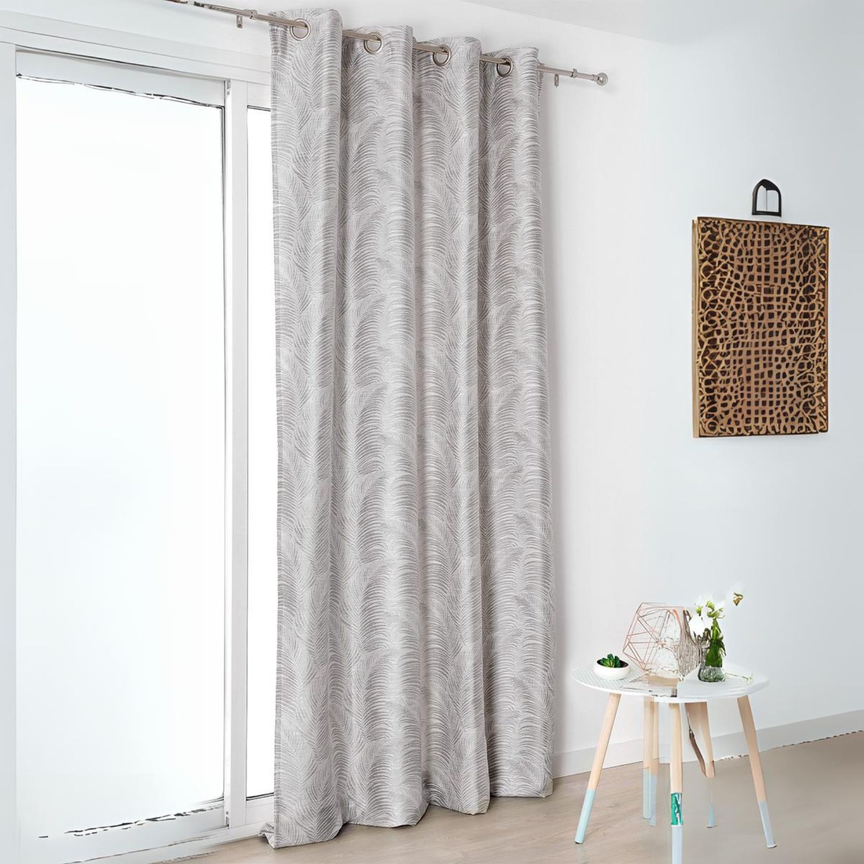 Rideau à oeillets aux motifs palmes — vue 5