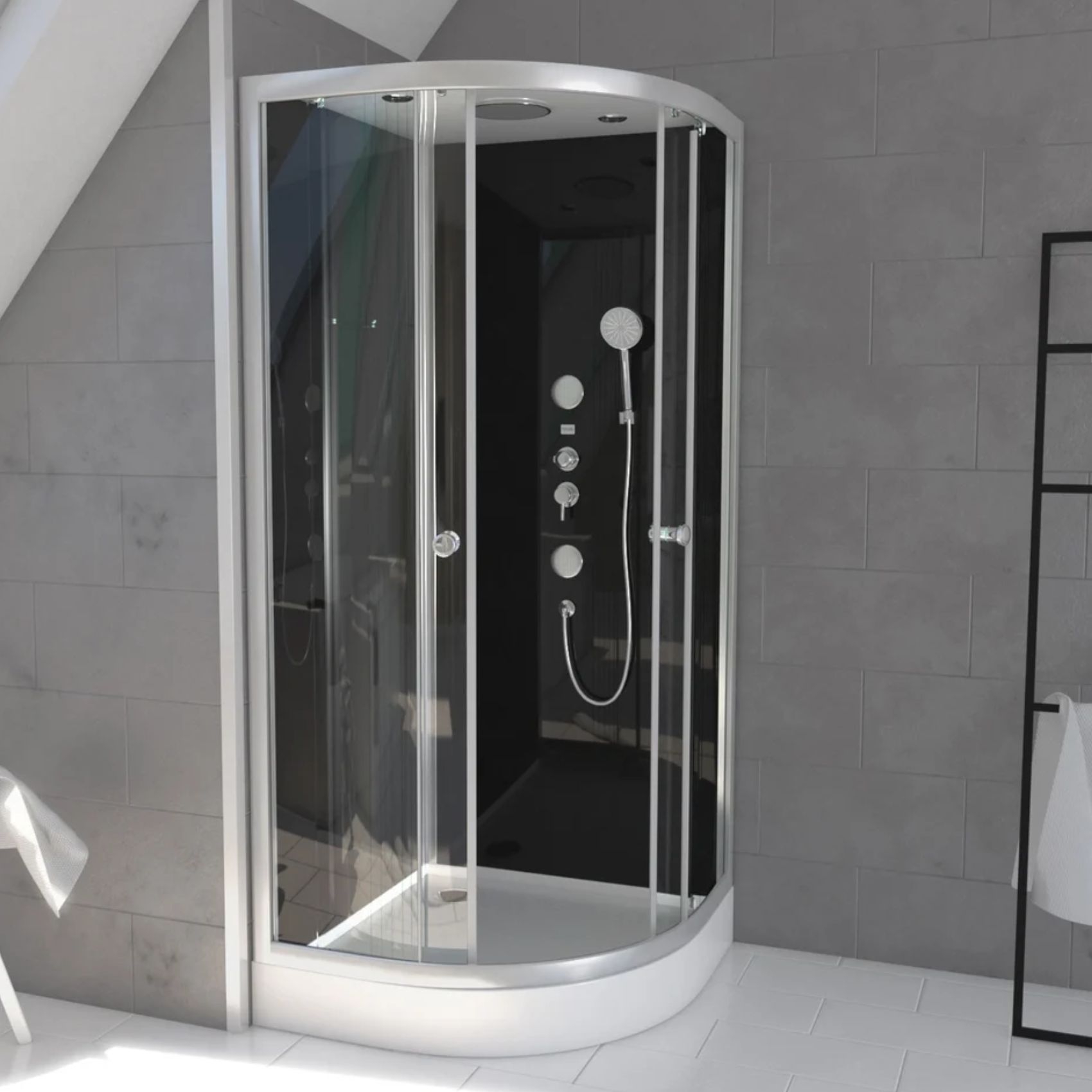 Cabine de douche arrondie — vue 4