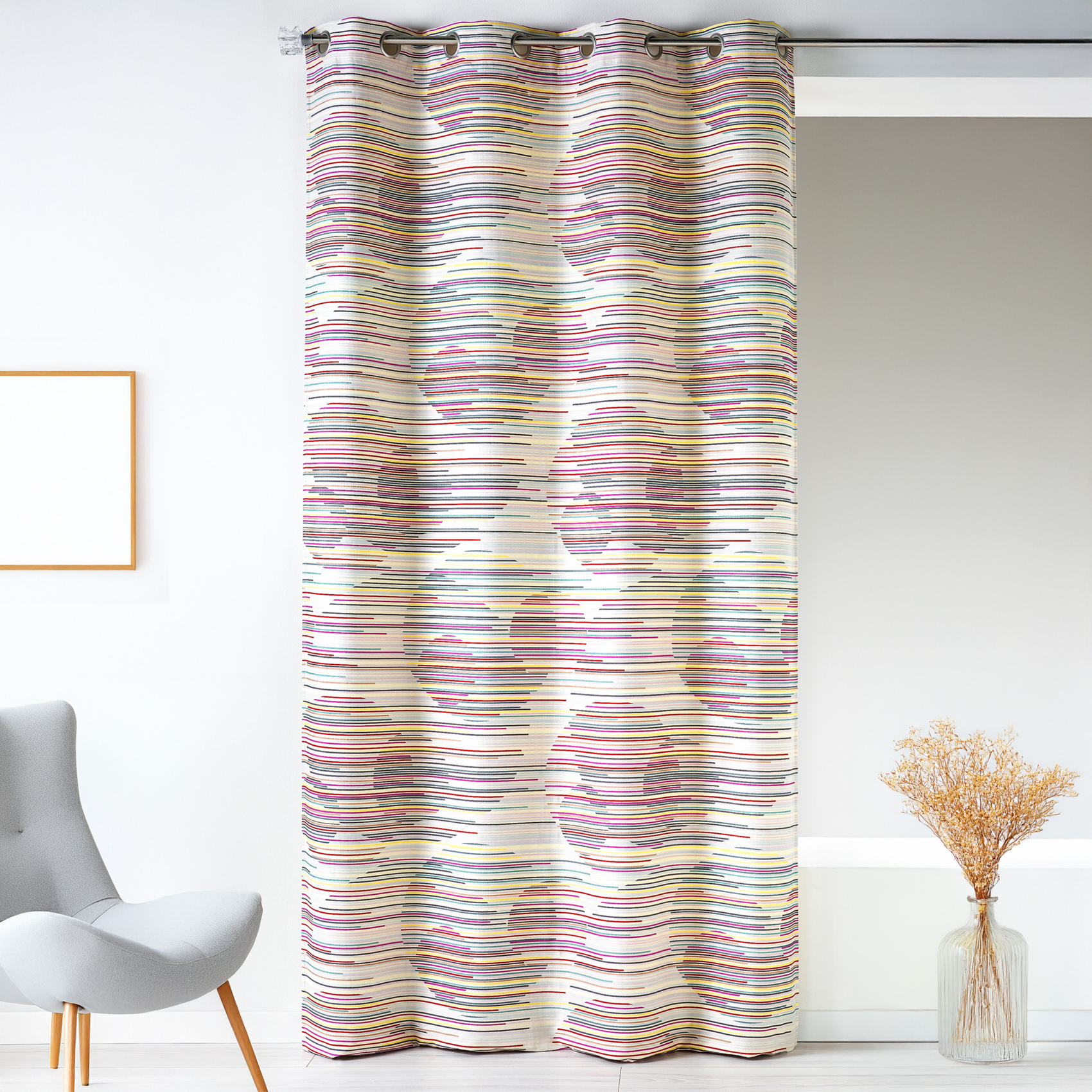 Rideau en jacquard fantaisie et graphique