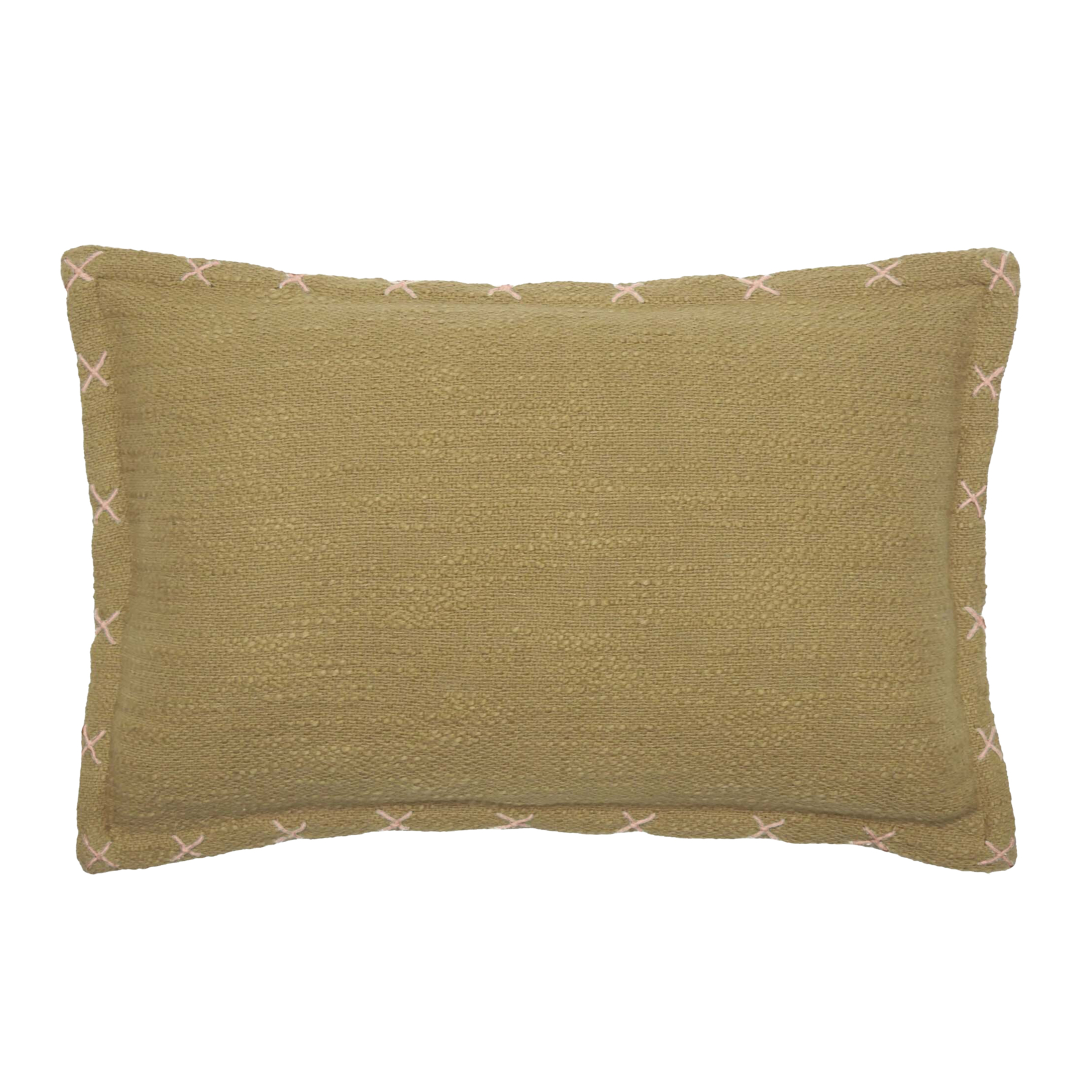 Housse de coussin brodée avec motifs en croix