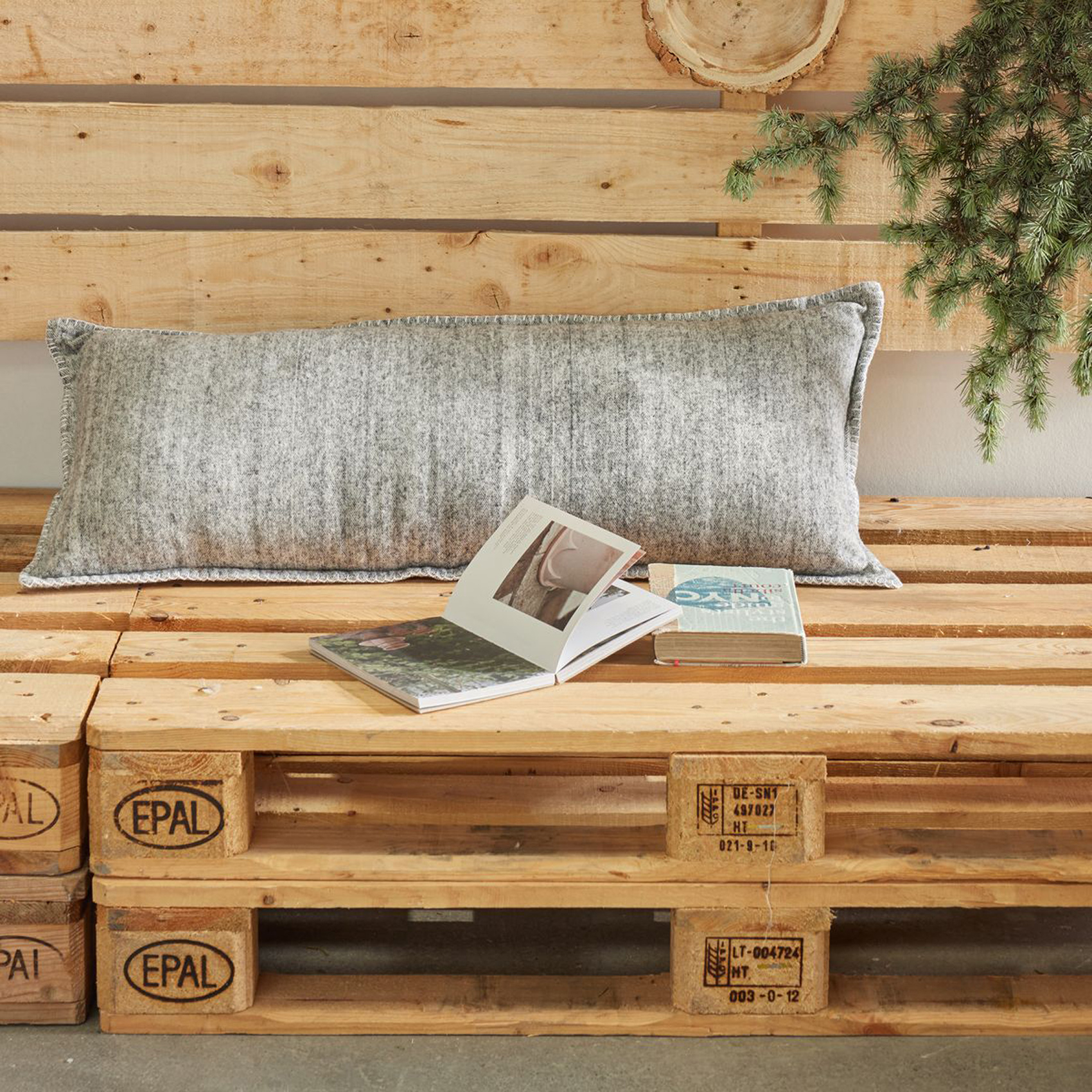 Coussin rectangulaire en coton brossé — vue 4