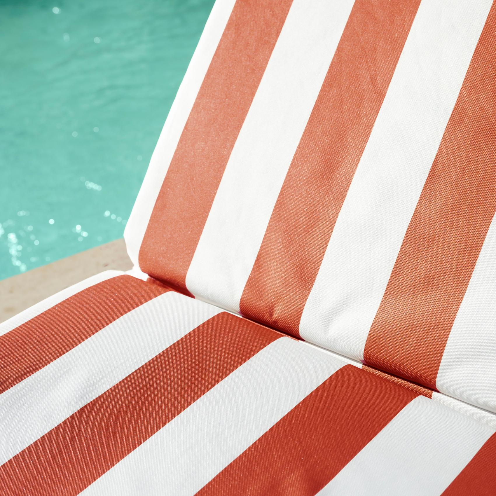 Matelas bain de soleil imperméable déhoussable à rayures ARCACHON — vue 4