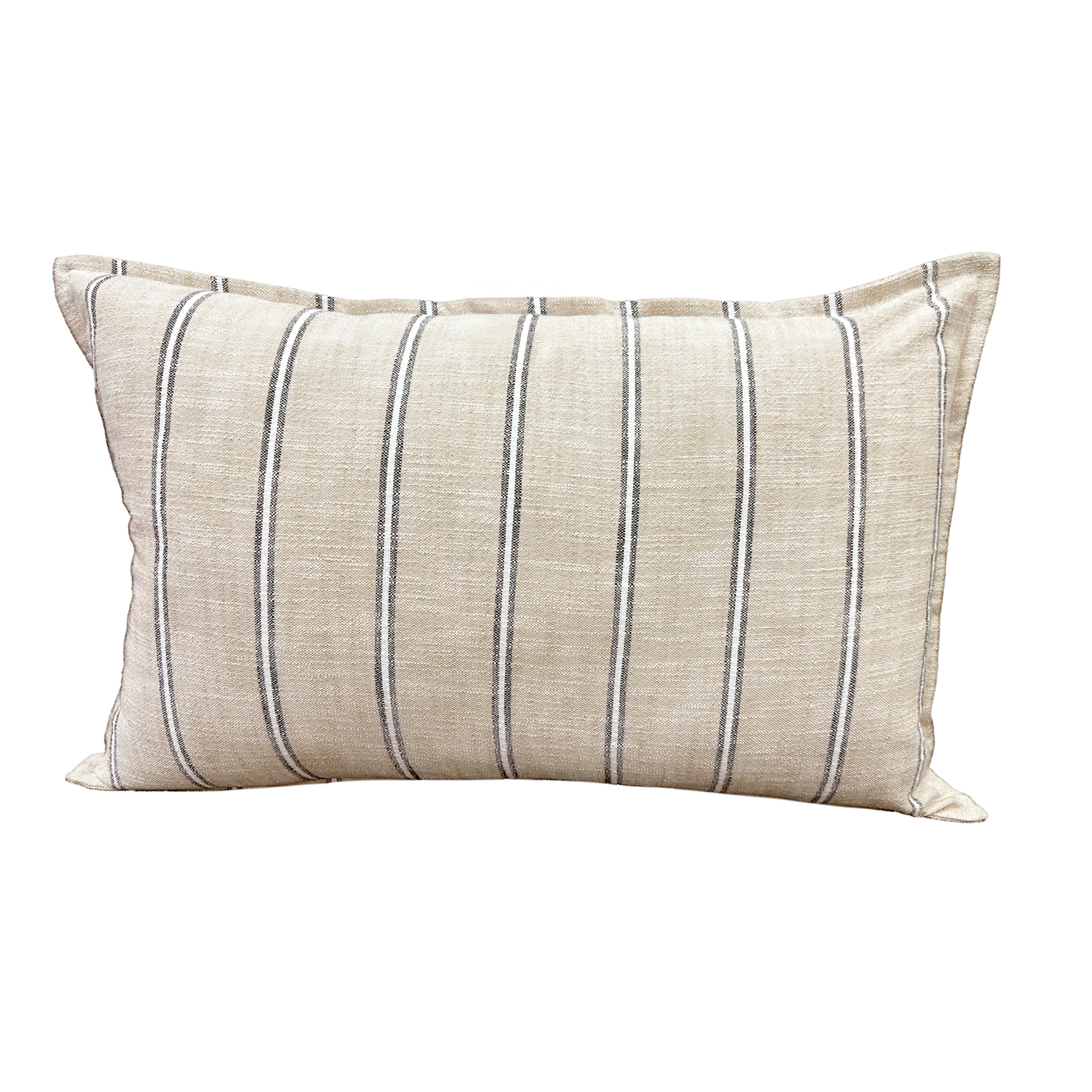 Housse de coussin 100% coton rayures rustiques LOURMARIN