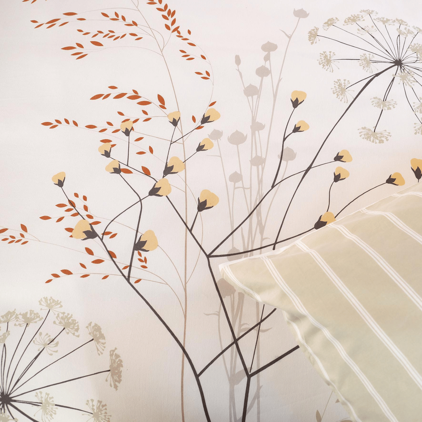 Parure de lit 3 pièces à fleurs verso rayures — vue 3