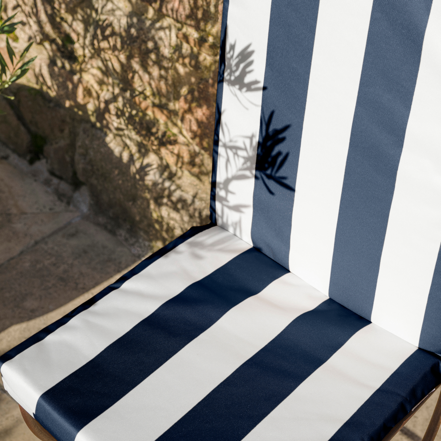 Coussin de chaise assise et dossier imperméable  à rayures ARCACHON — vue 5