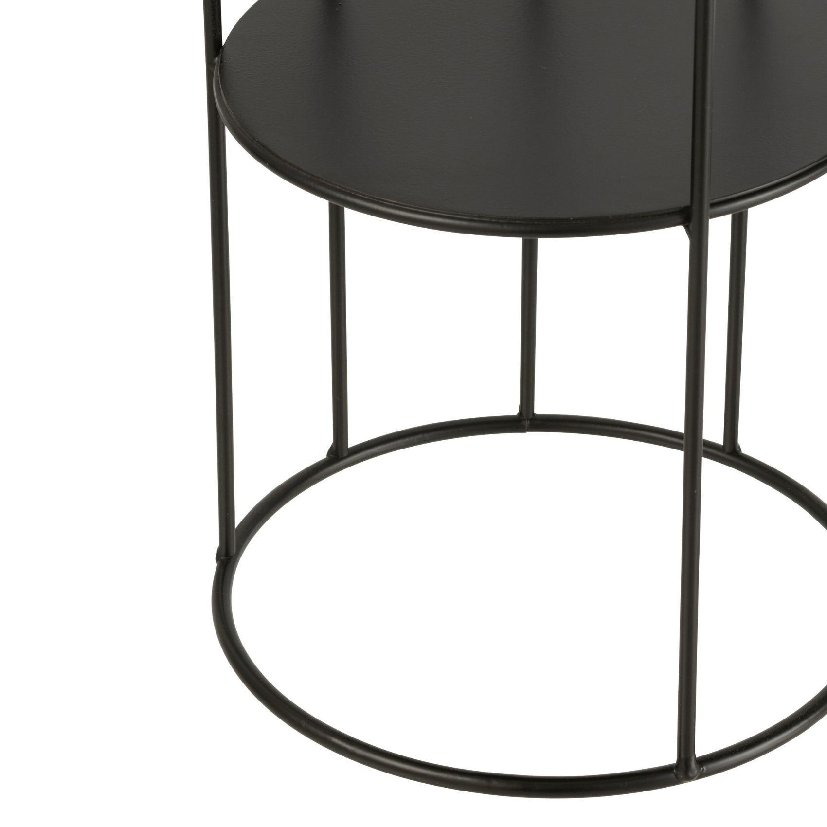 Porte plante en métal lot de 3 petites tables d'appoint à double étagère — vue 4