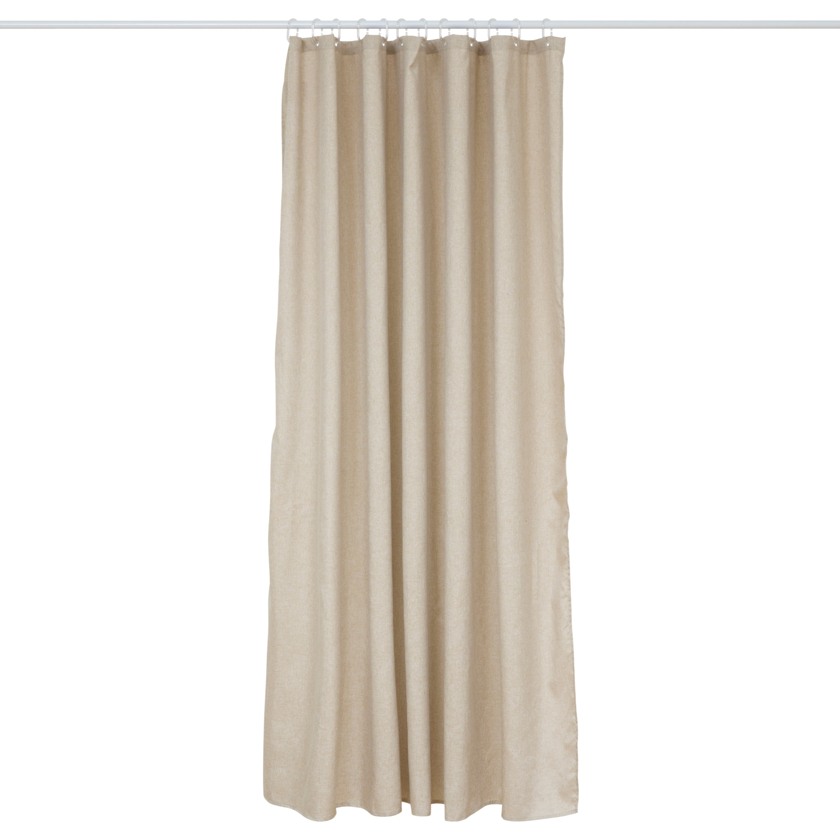 Rideau de douche effet lin crochets transparents — vue 5