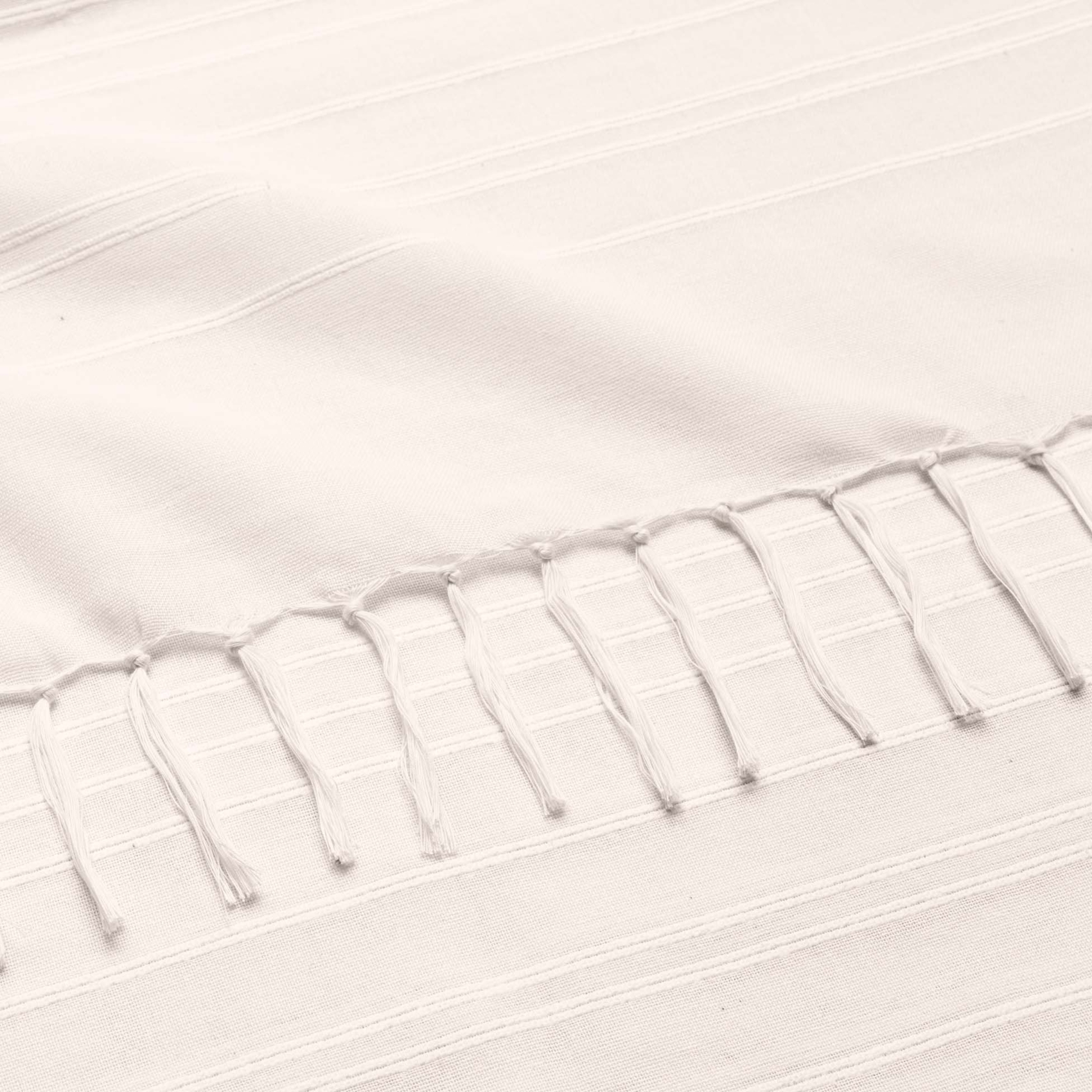 Plaid coton à franges grand format — vue 3