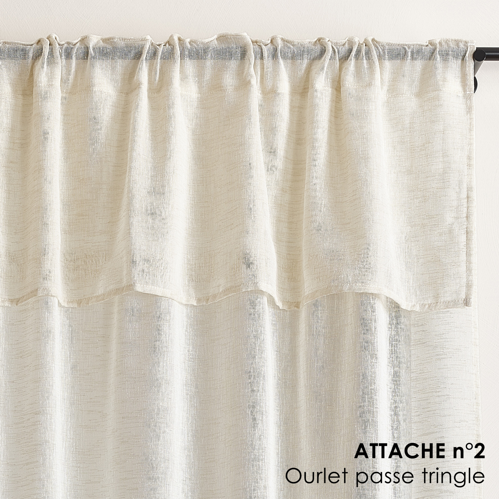 Voilage accroche 3-en-1  avec volant LUZ — vue 3