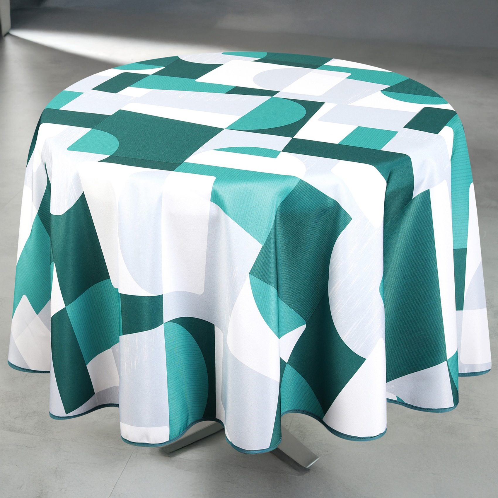 Nappe anti-tâche ronde design géométrique — vue 3