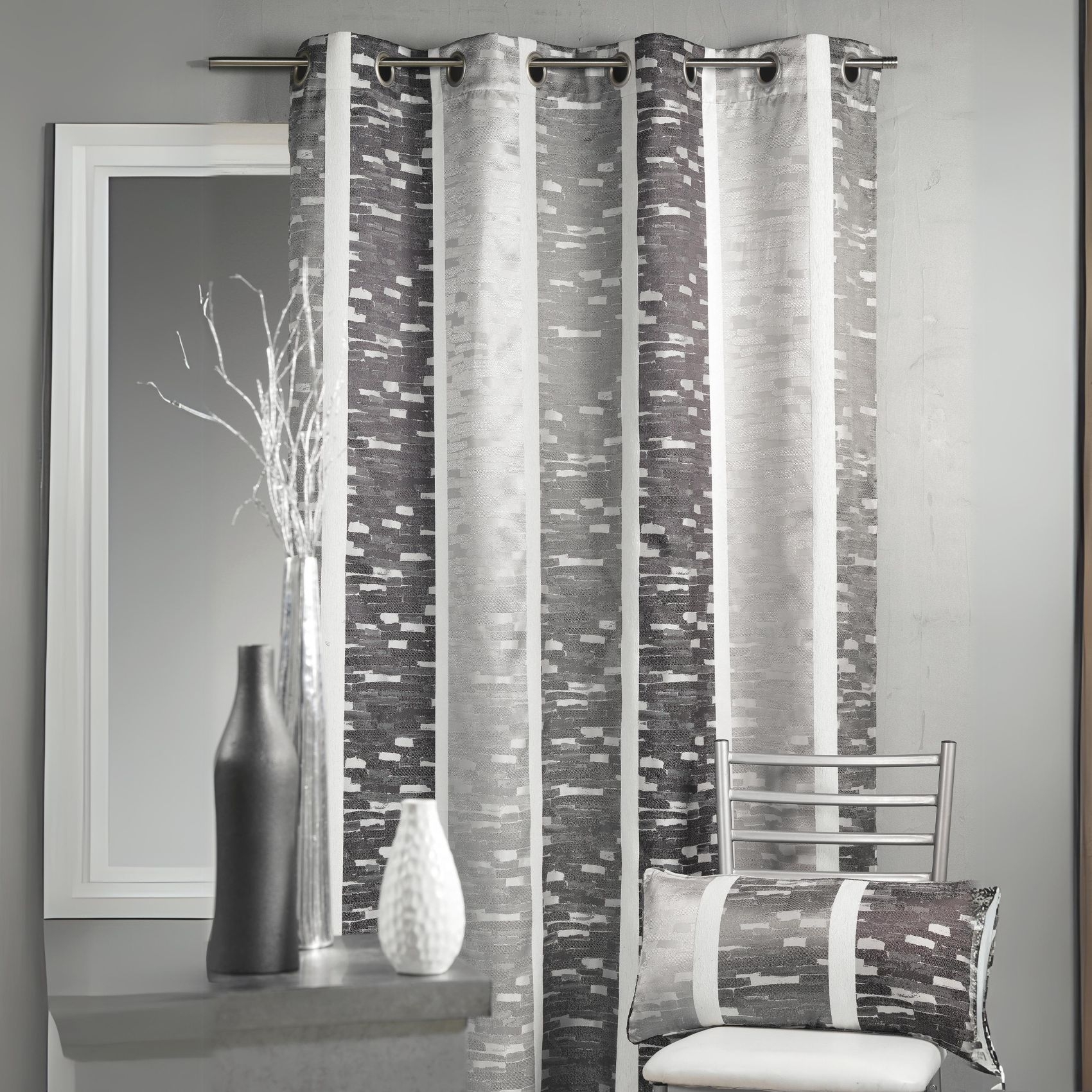 Rideau en jacquard design à rayures verticales — vue 4