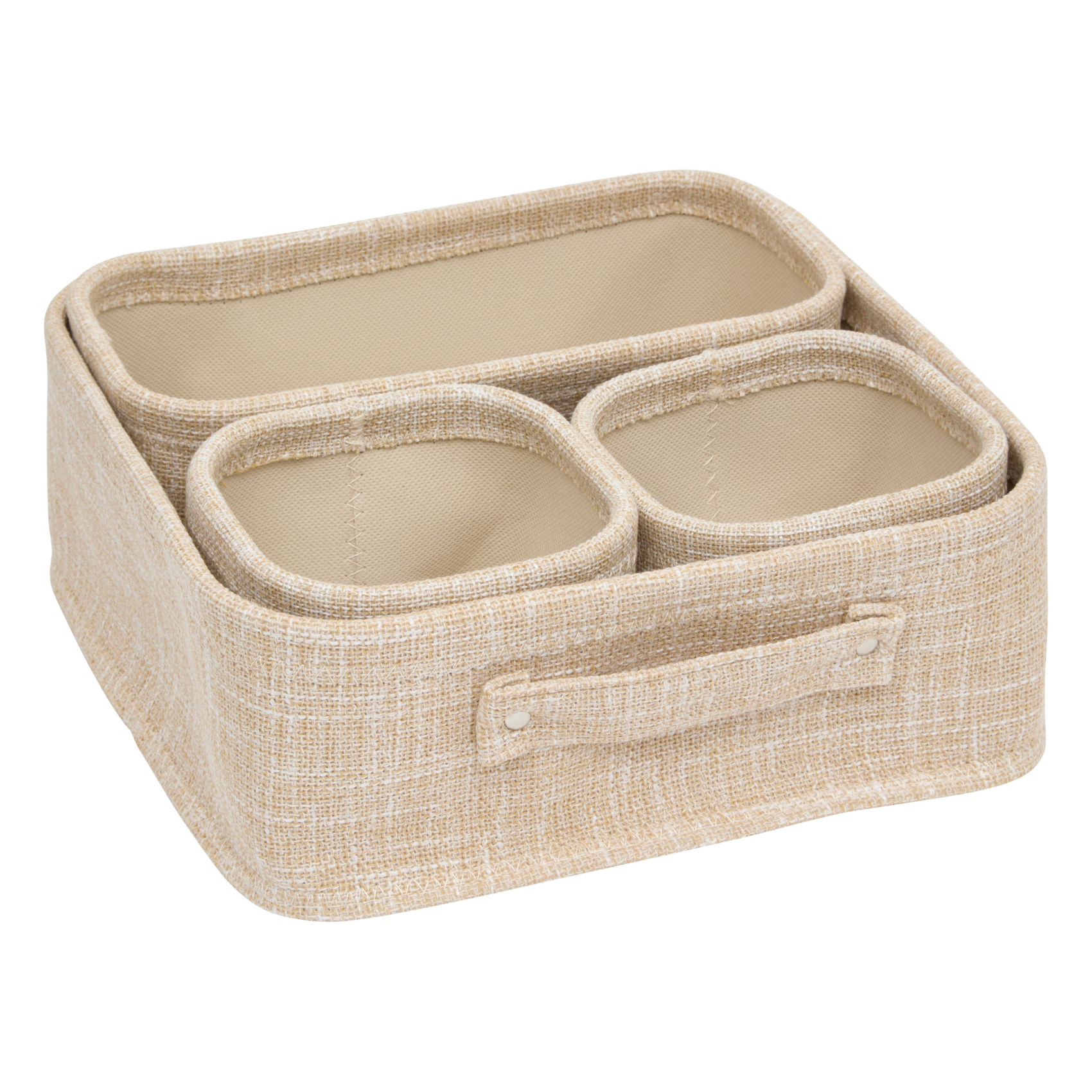Lot de 4 paniers de rangement avec effet tissé