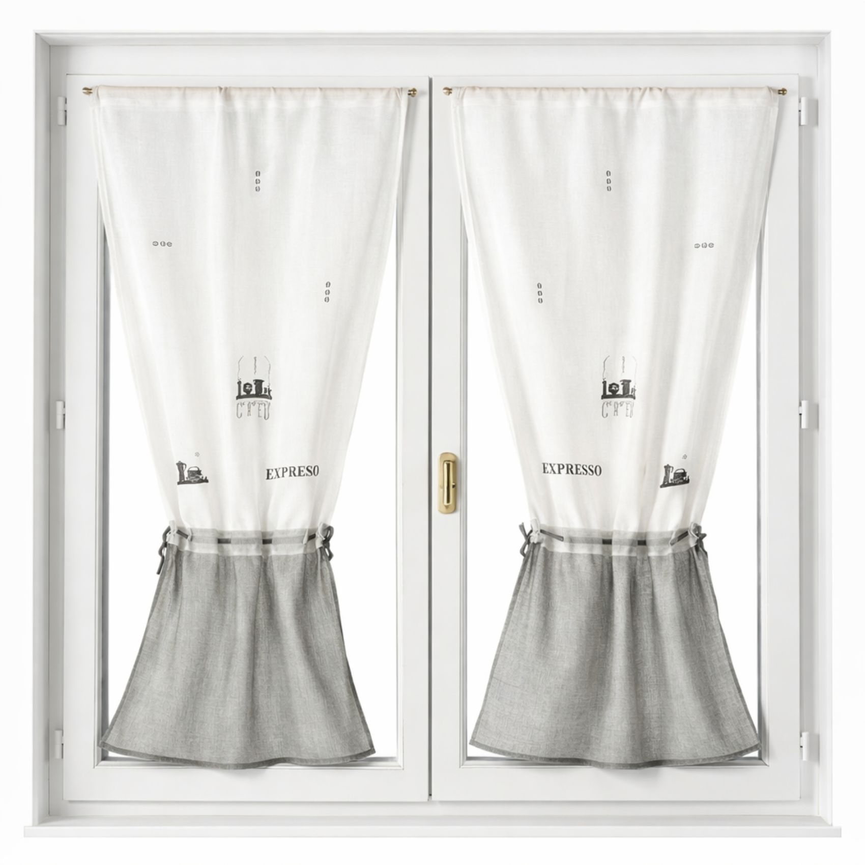 Paire de Voilage Etamine Avec Broderie 'Expresso' — vue 3