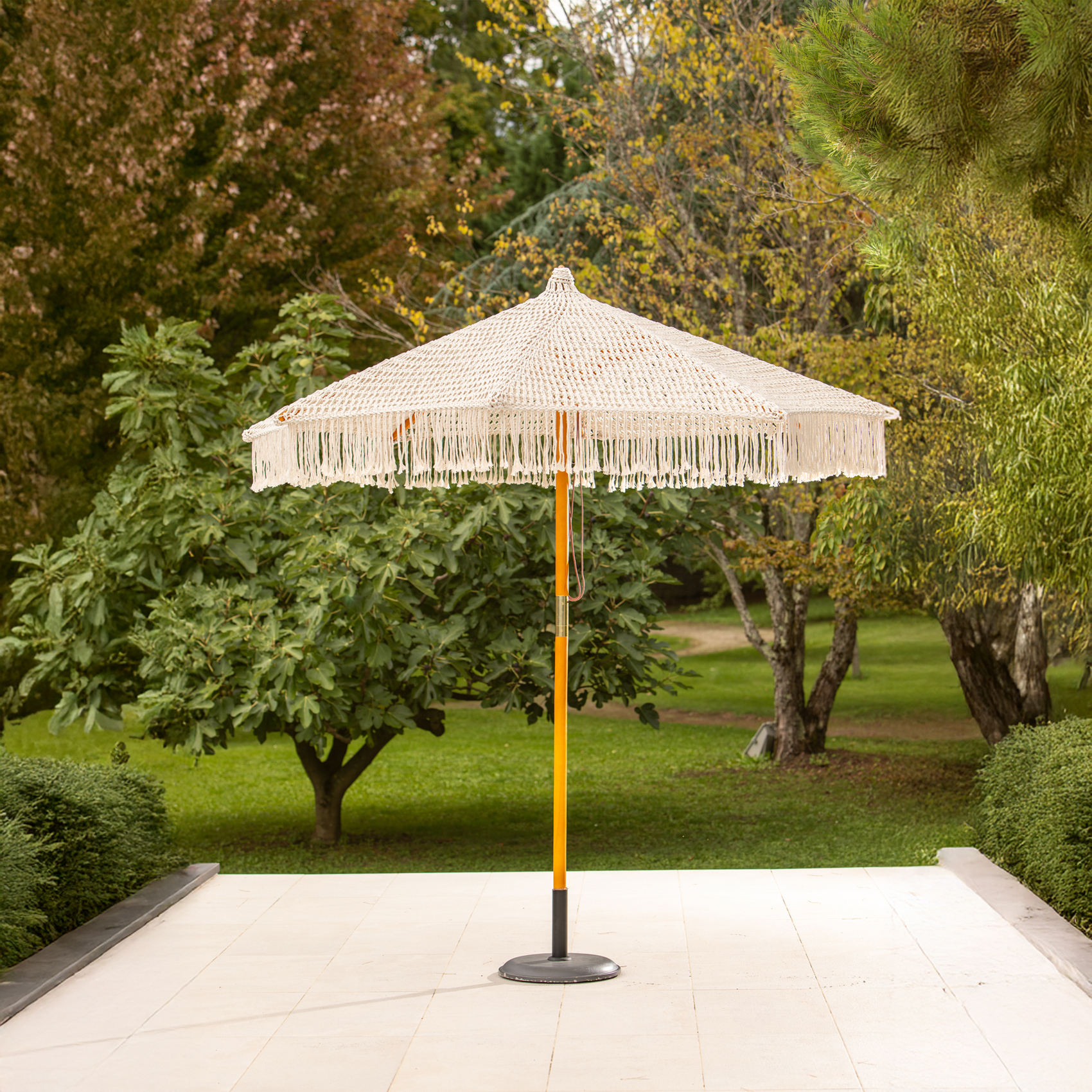 Parasol macramé en polycoton avec toile occultante — vue 5