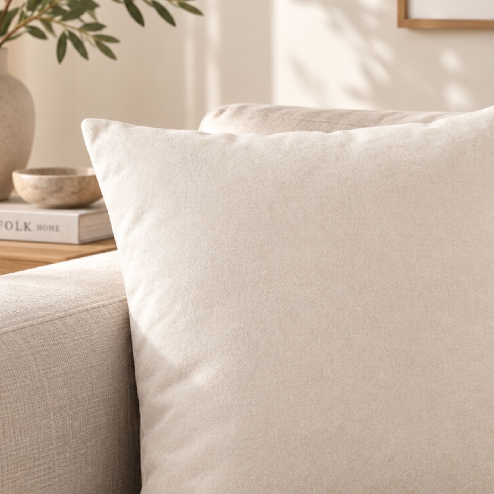Coussin velours effet peau de pêche — vue 4