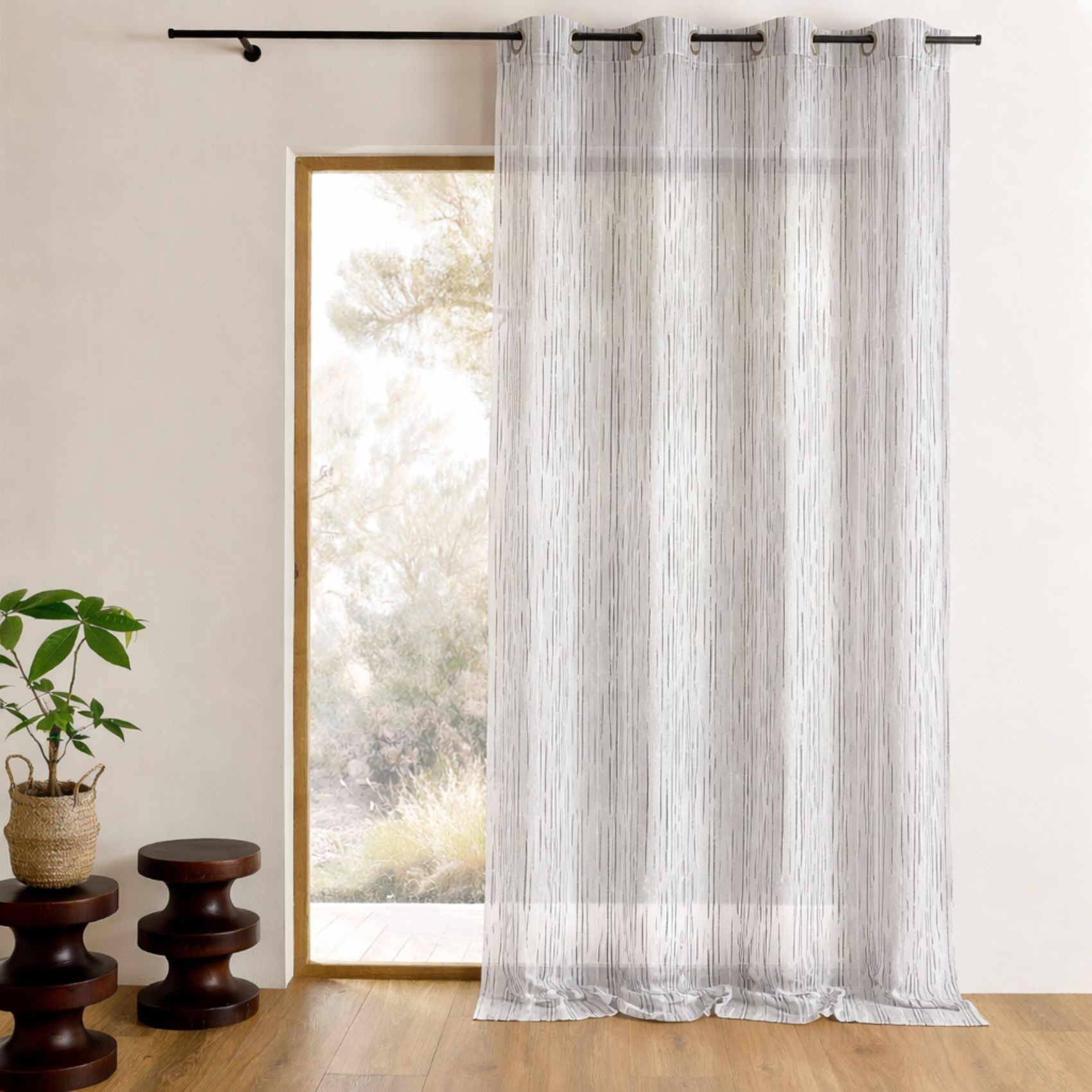 Voilage en organza multicolore tissé — vue 5