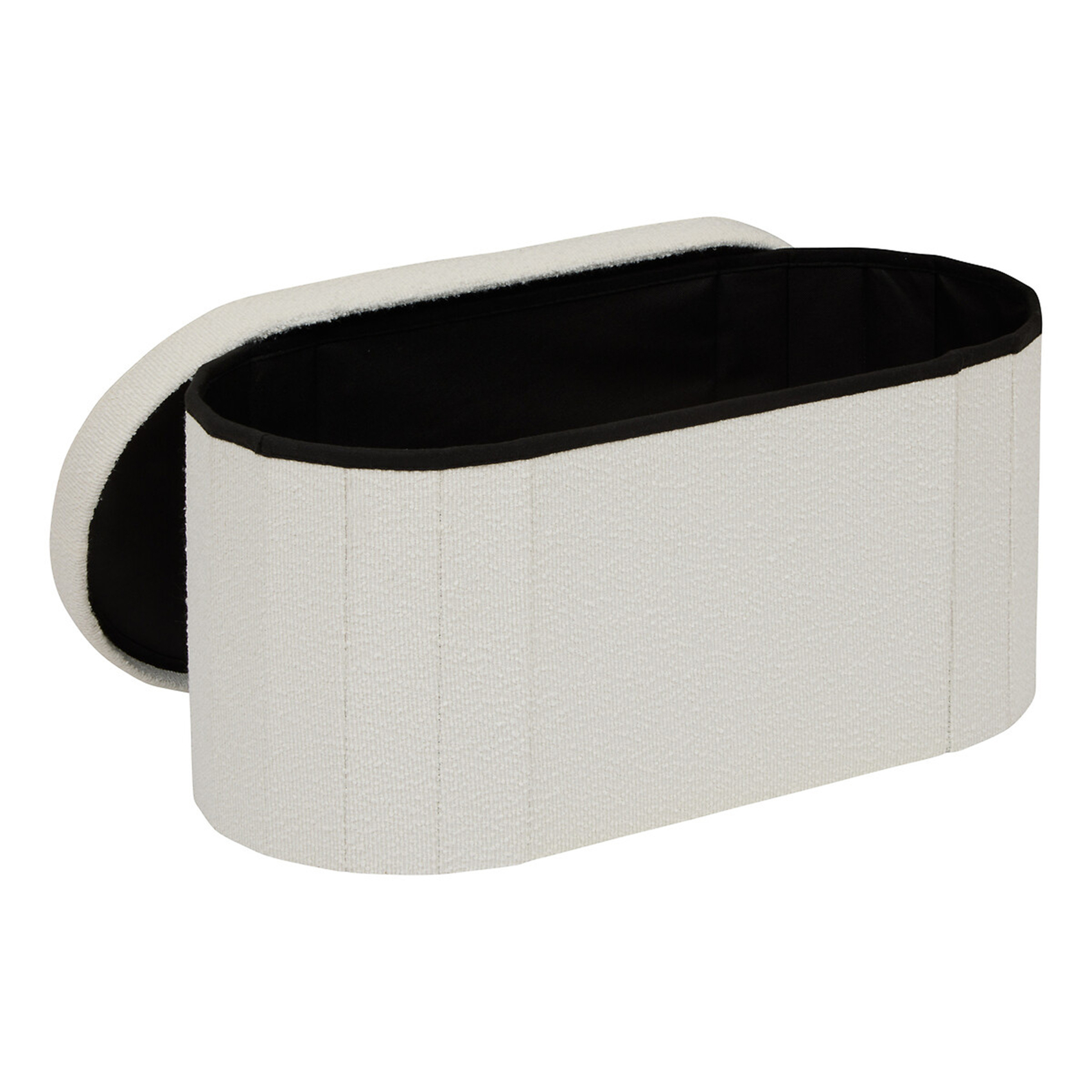 Pouf coffre pliant double en bouclette avec rangement — vue 3