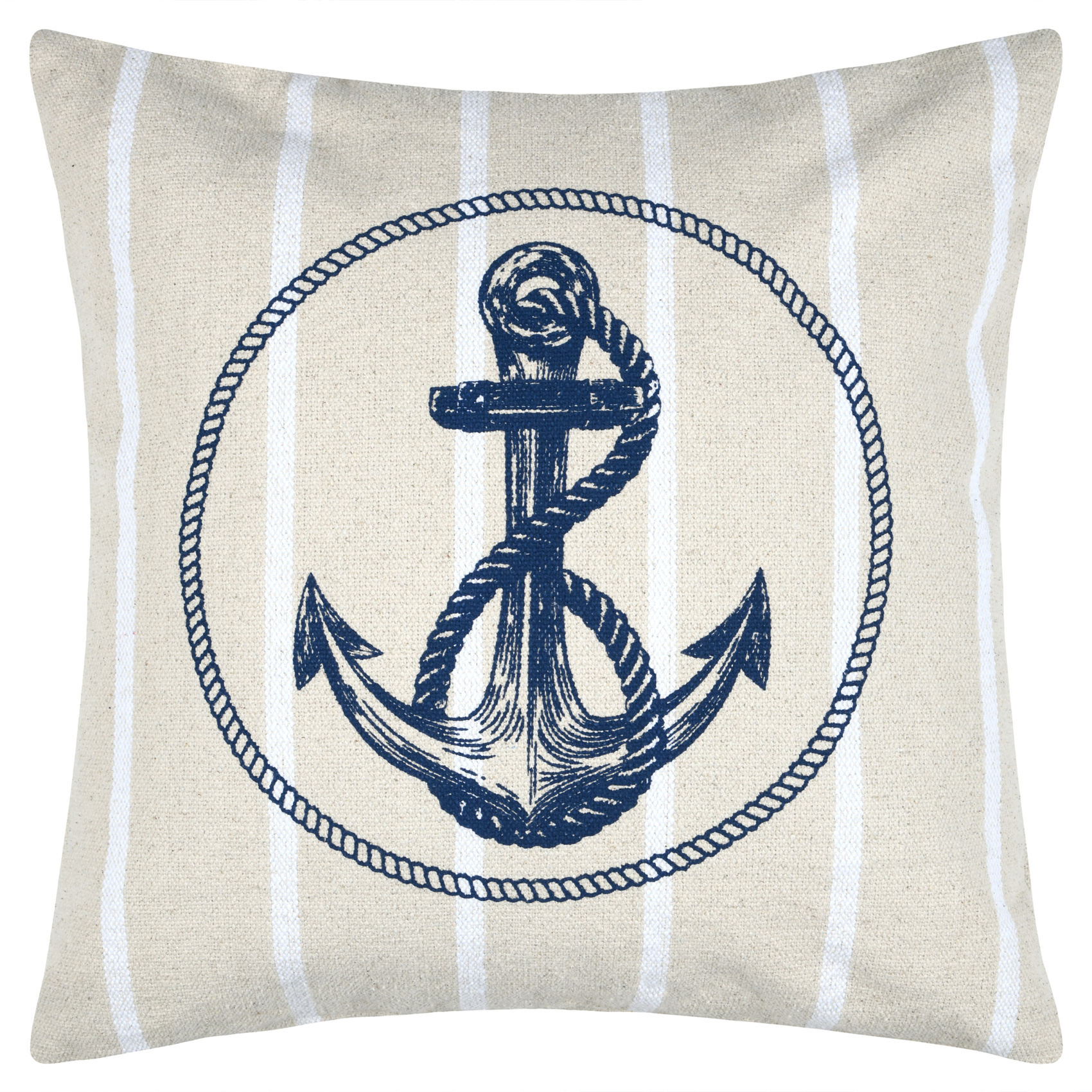 Coussin coton motif ancre
