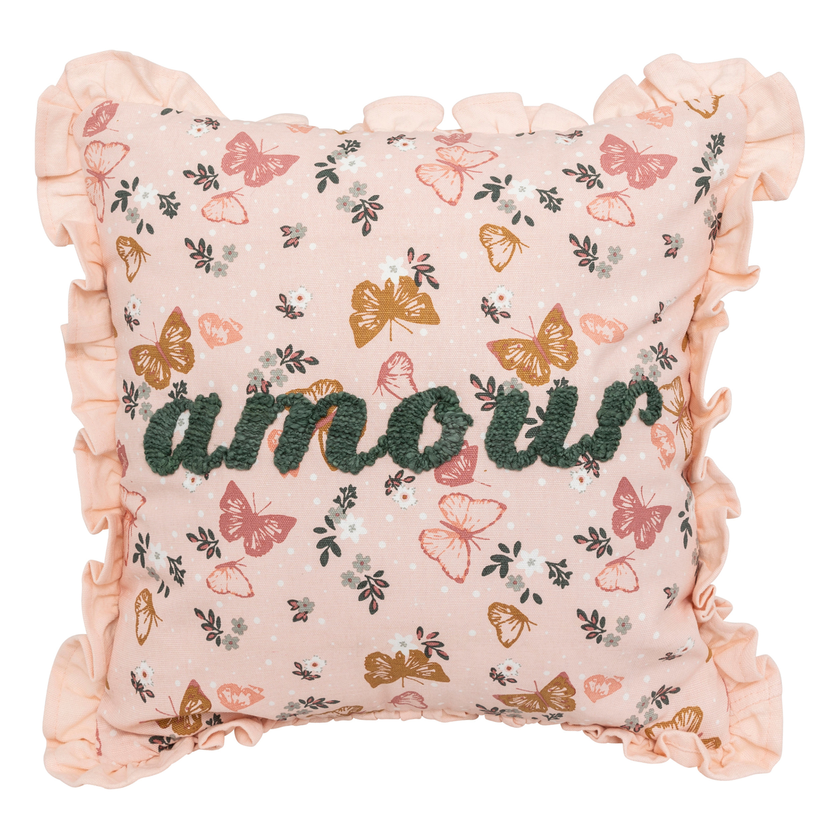Coussin Amour avec papillons