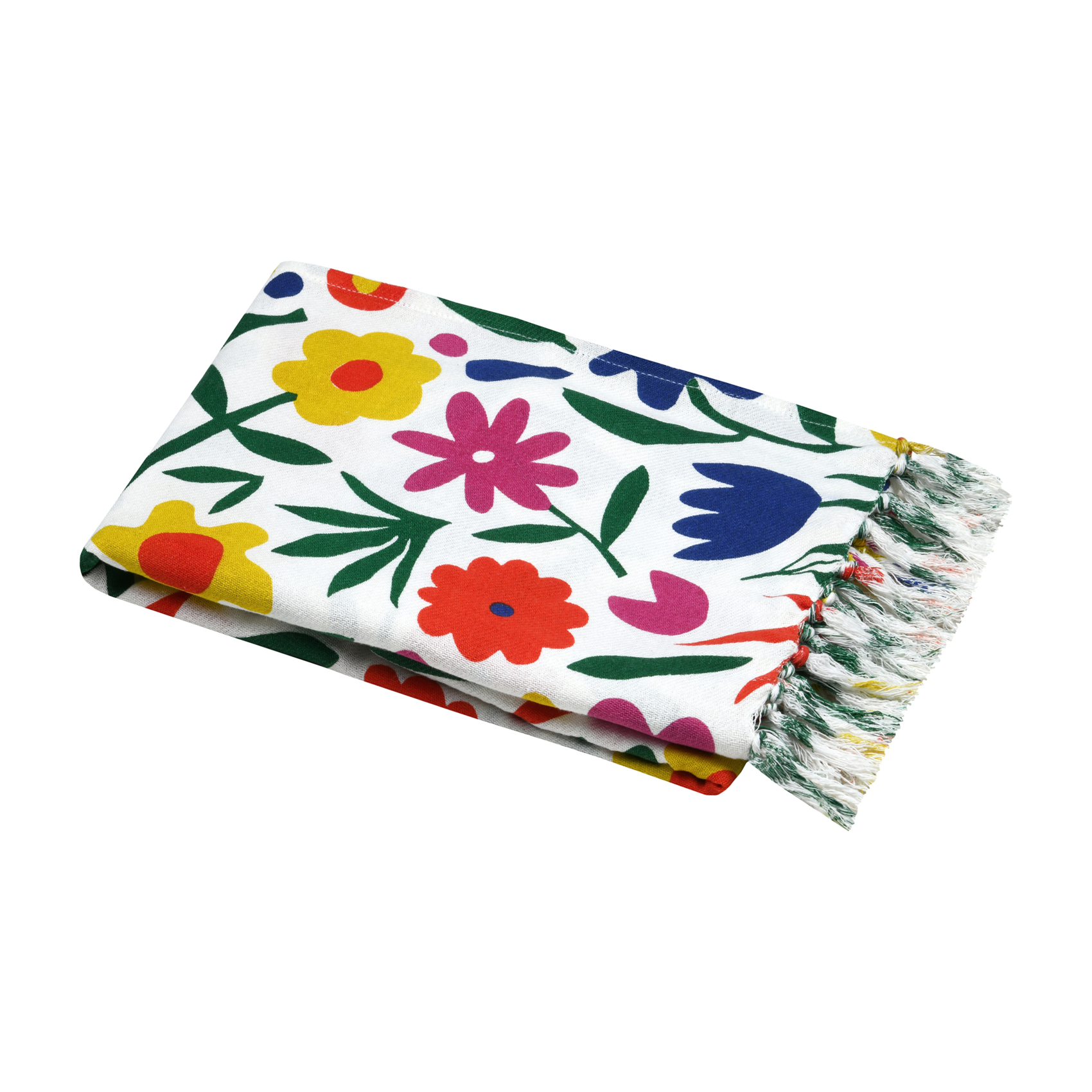Fouta polycoton légère motif floral
