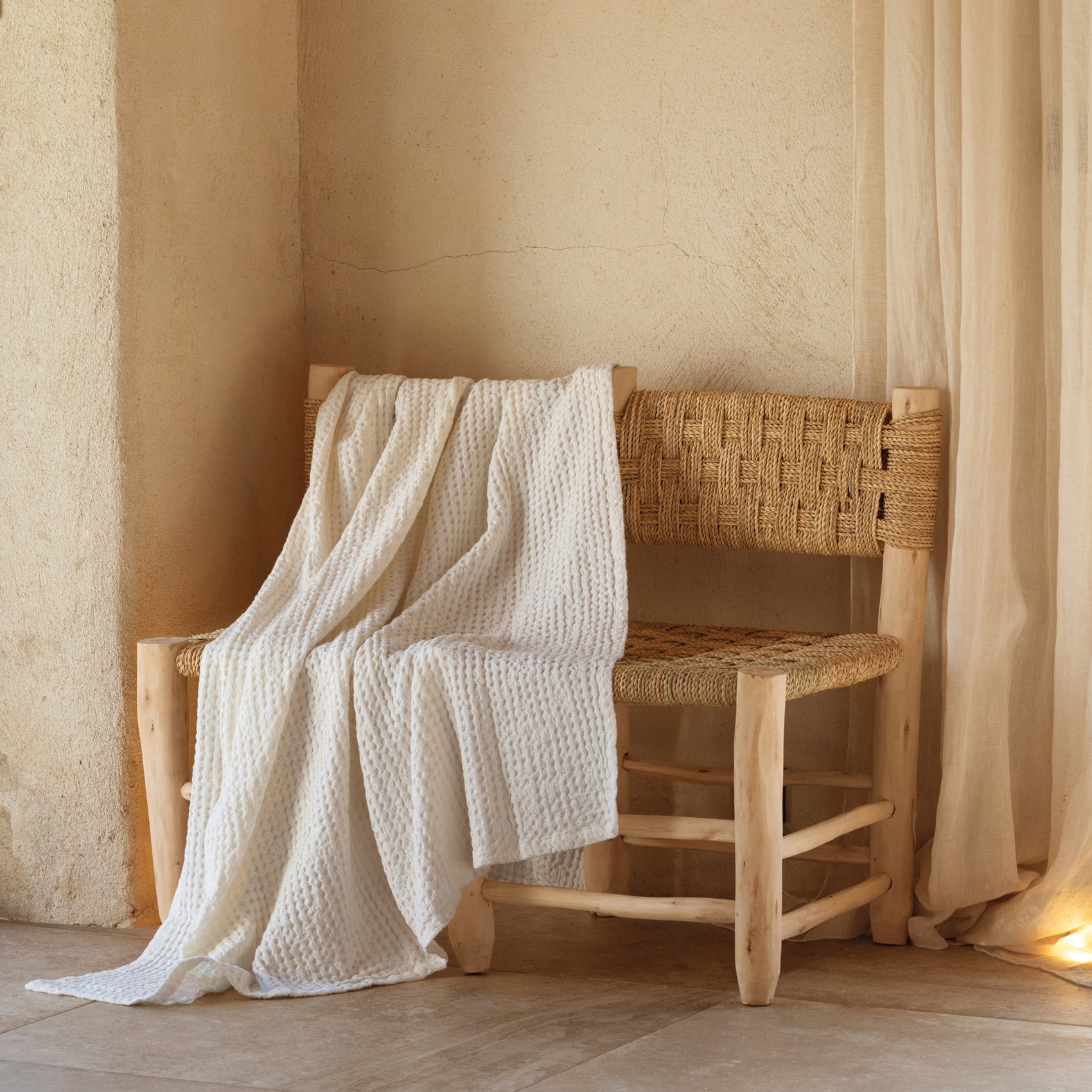 Plaid en coton gaufré