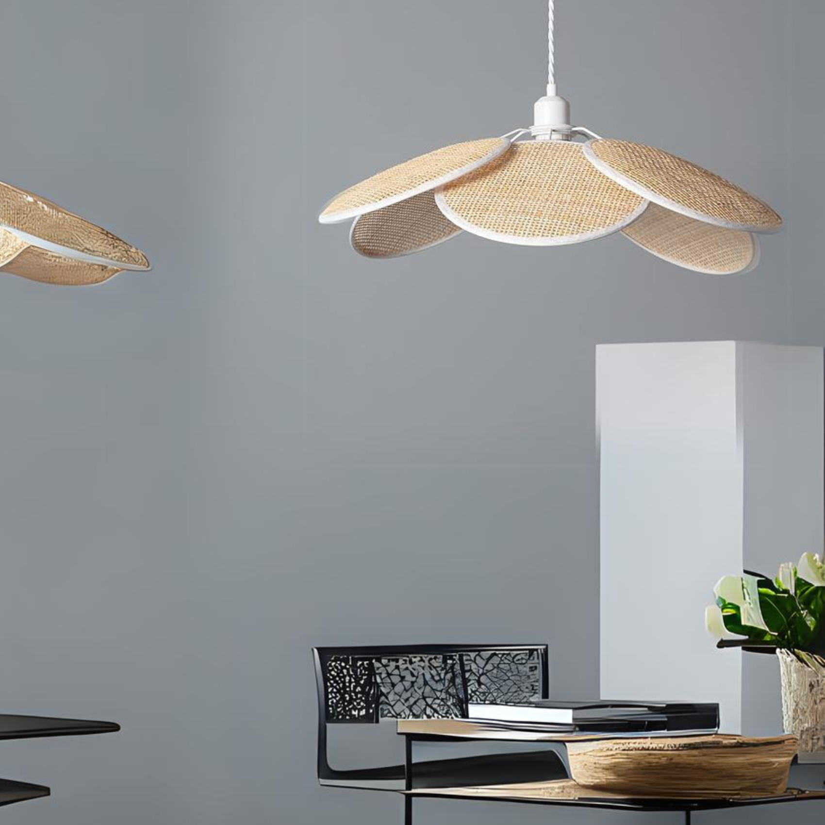 Suspension en cannage blanc — vue 4