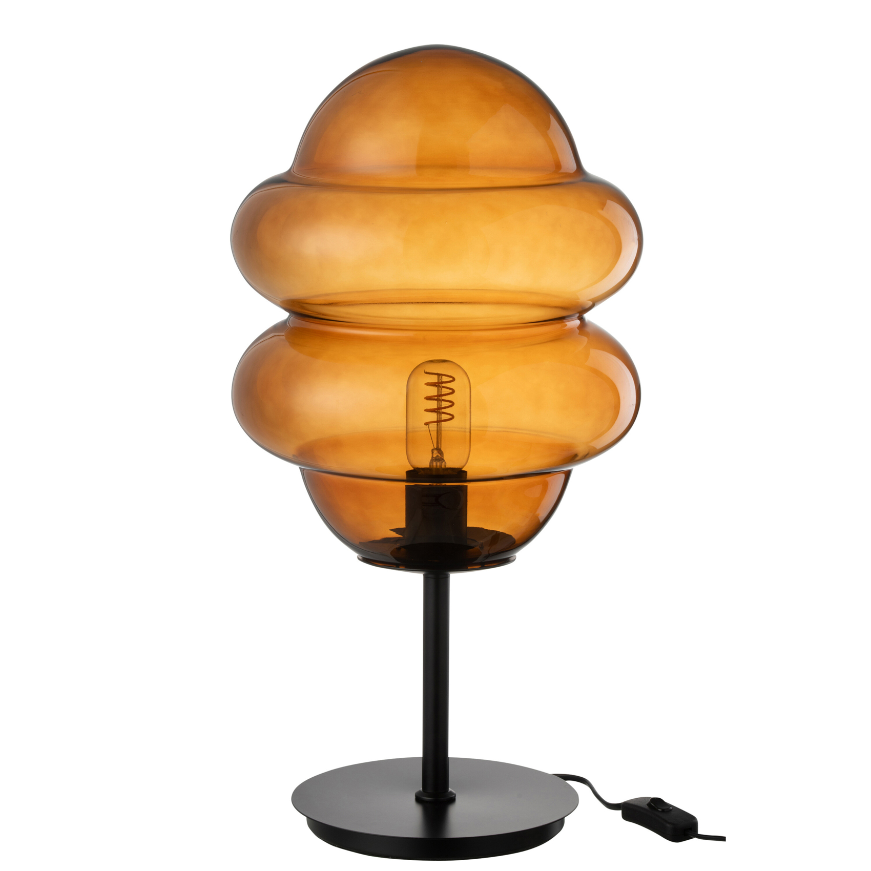 Lampe à poser en verre fumé design vintage — vue 3