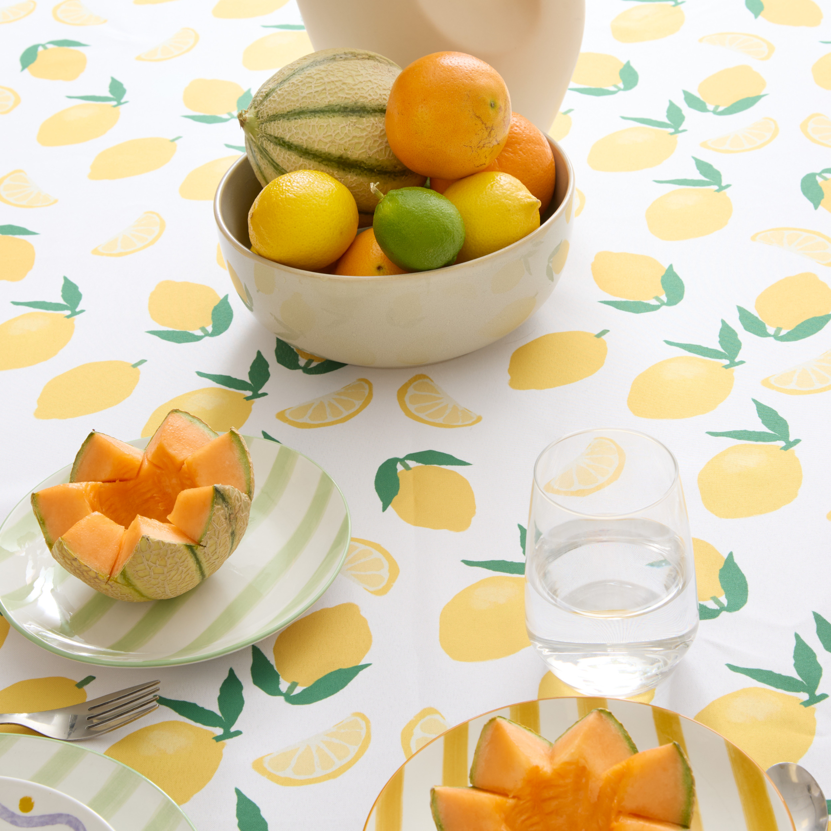 Nappe rectangle anti tache imprimée citron — vue 5