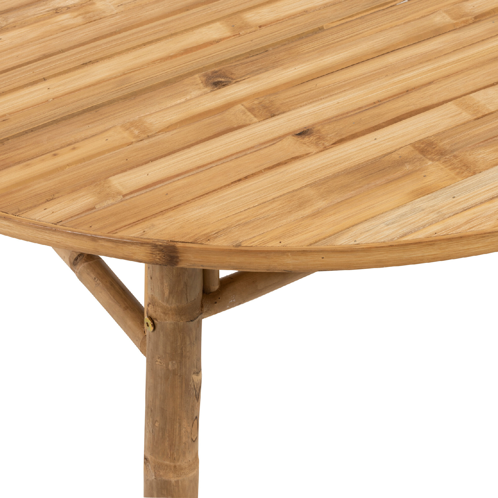 Table basse ronde en bambou naturel — vue 4