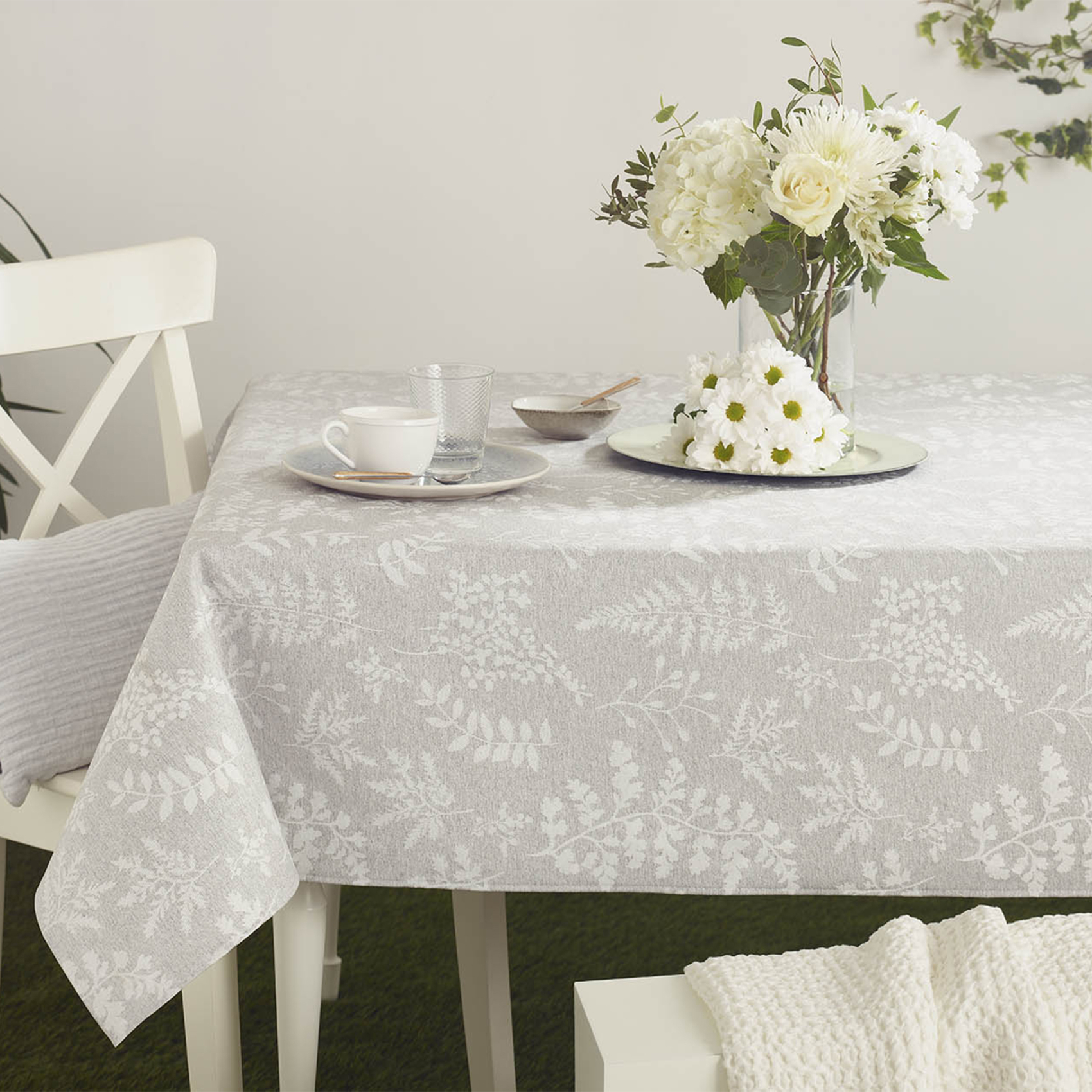 Nappe rectangulaire en polycoton jacquard enduit anti-tache — vue 5
