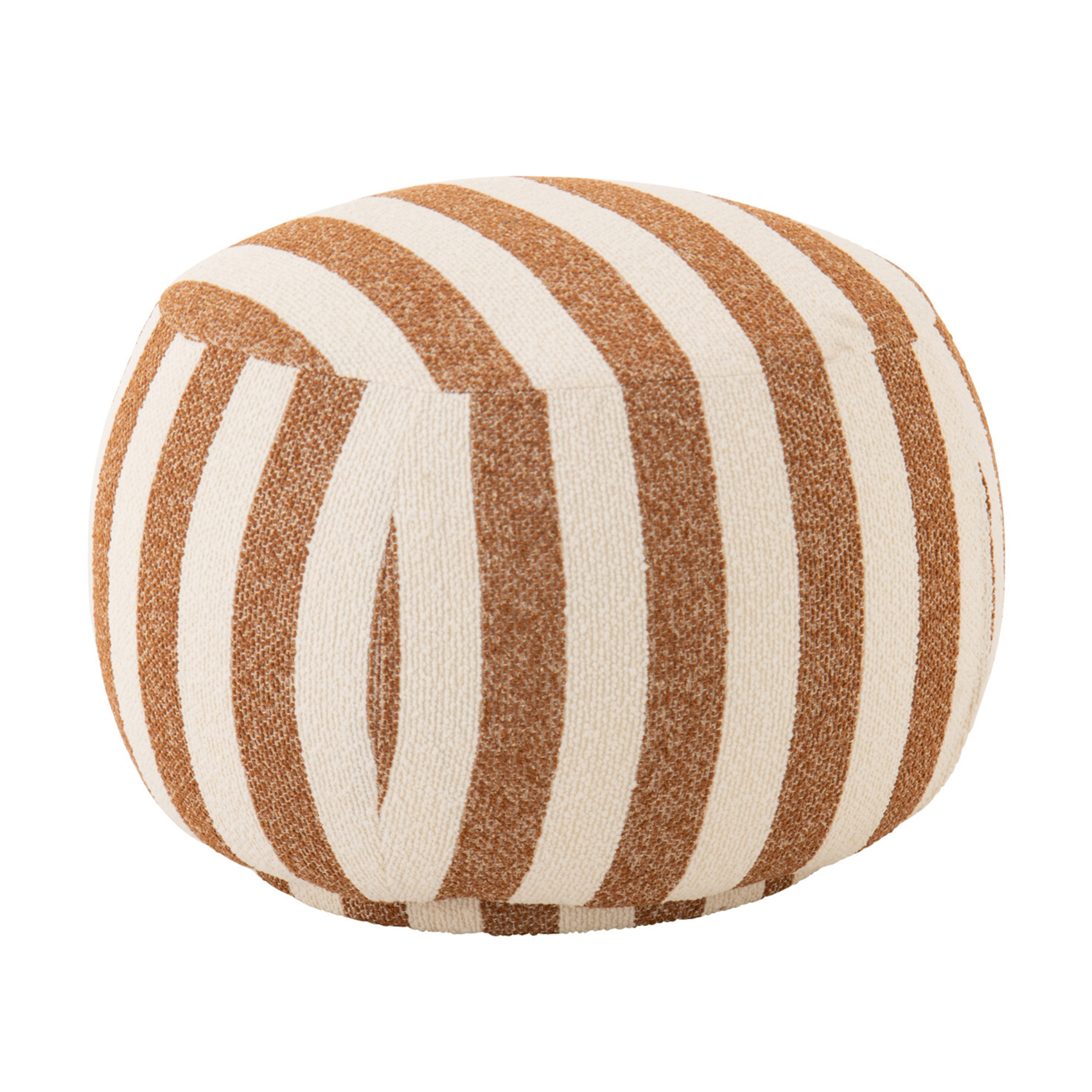 Pouf rond en tissu rayé