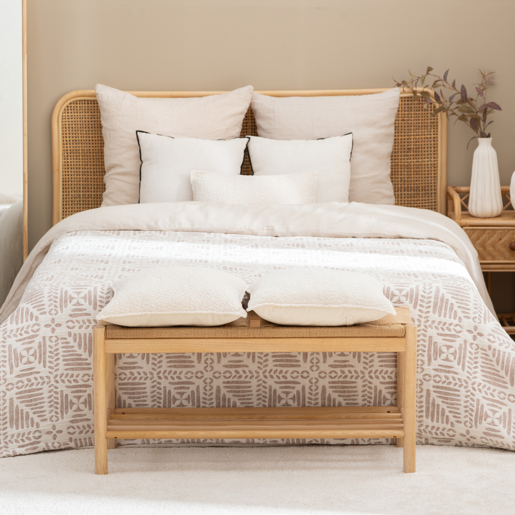 Dessus de lit matelassé à motif ethnique — vue 4