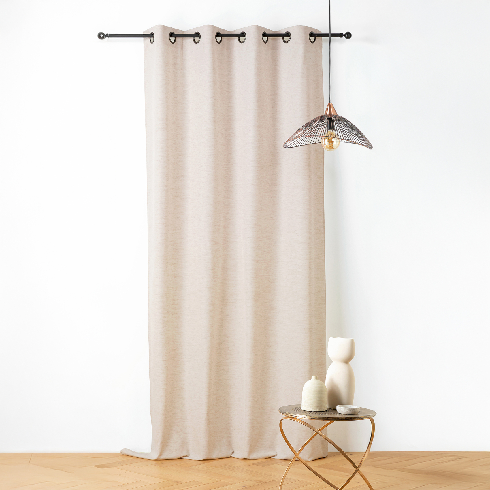 Voilage en polylin effet naturel à oeillets — vue 4