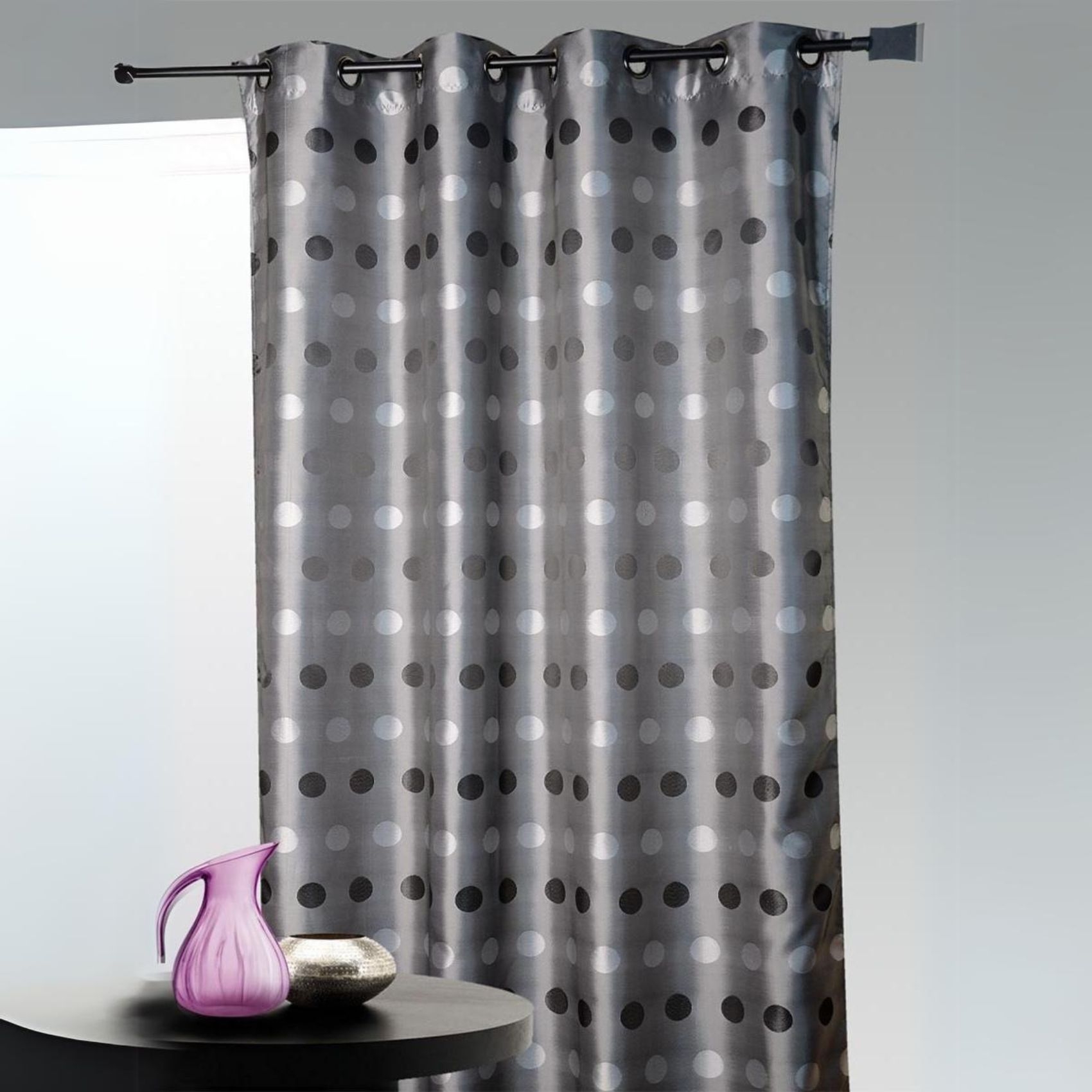 Rideau d'ameublement en jacquard pois bimbo — vue 3